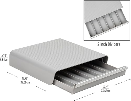 Miniatura 3 de Mind Reader Hero único Serve monodosis de café cajón de almacenamiento Holds 36 K-Cup 42 CBTLVerismo Dolce Gusto PlateadoGris