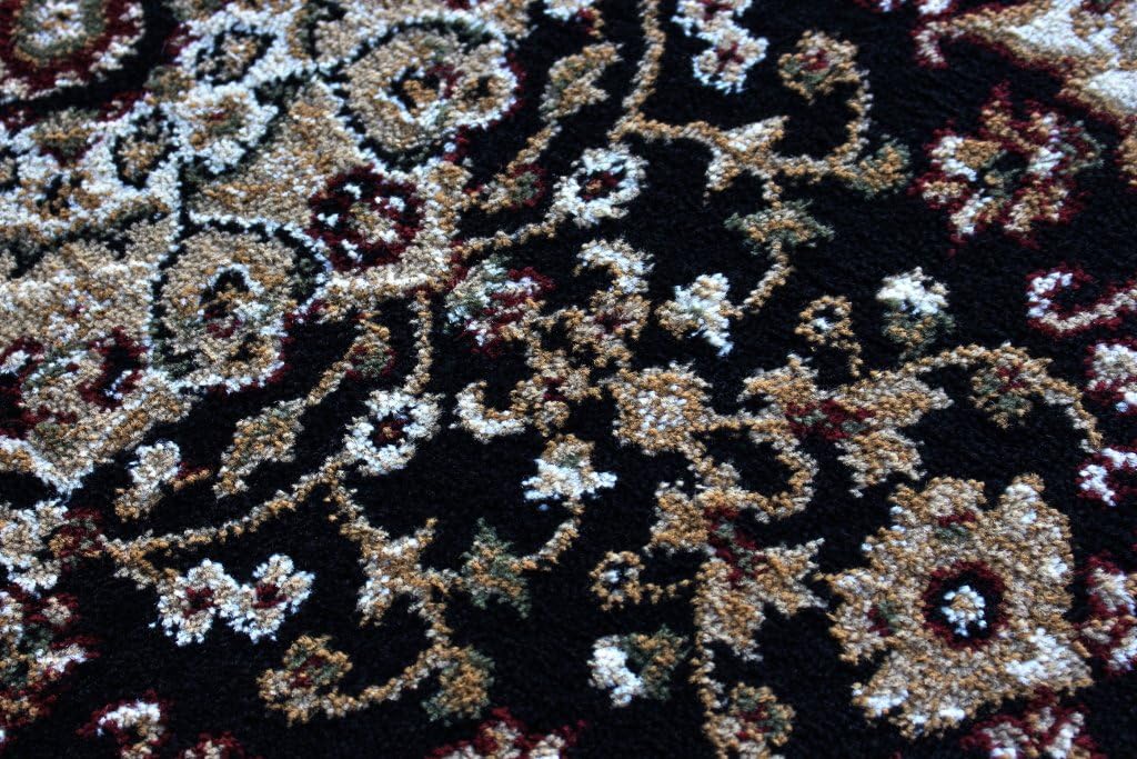 Bellagio Traditional Mat Area Rug Design # 401 Black (24 Inch X 40 Inch) Mat