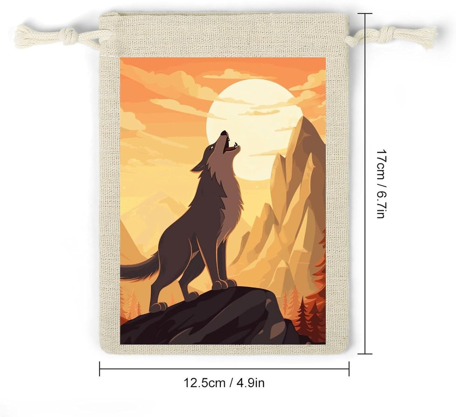 GFLFMXZW Wolf 8 Pcs Reusable Cotton Muslin Bag with Drawstring image 2