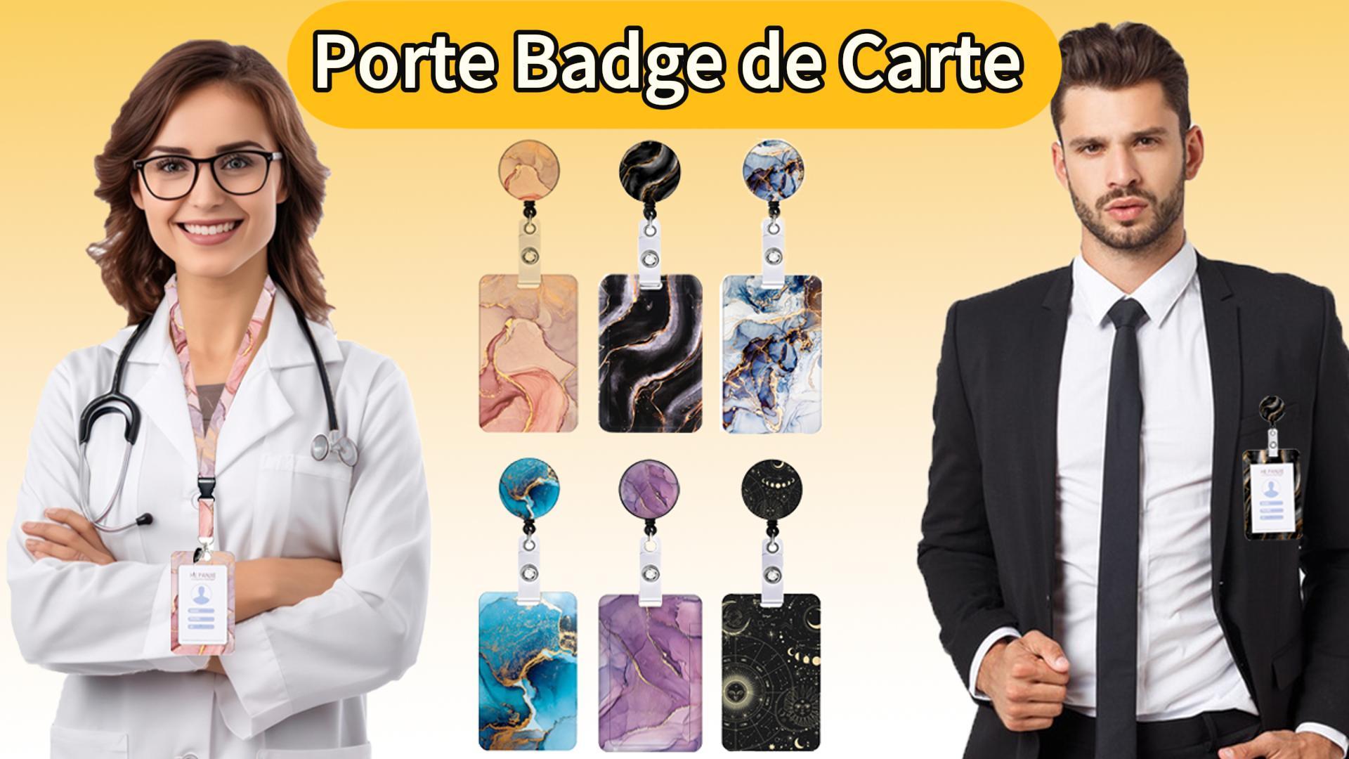 PORTE-BADGE EN PLASTIQUE Dur Pour Carte D'identité D'infirmière Lanière