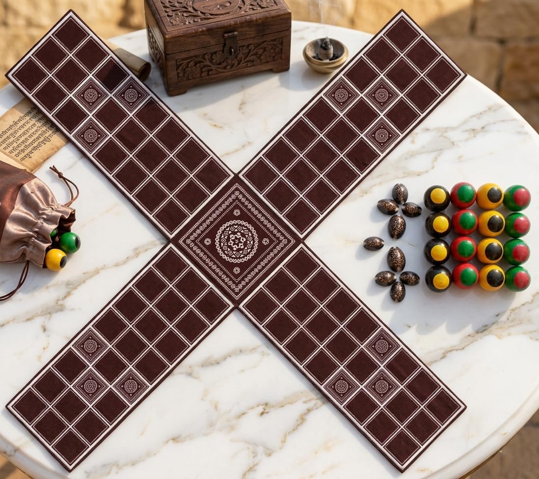 The Indian Ludo Game, Chausar Game Since Mahabharat, Baap of All Board Game Chopat is an Indian Ludo (Brown)-image-15