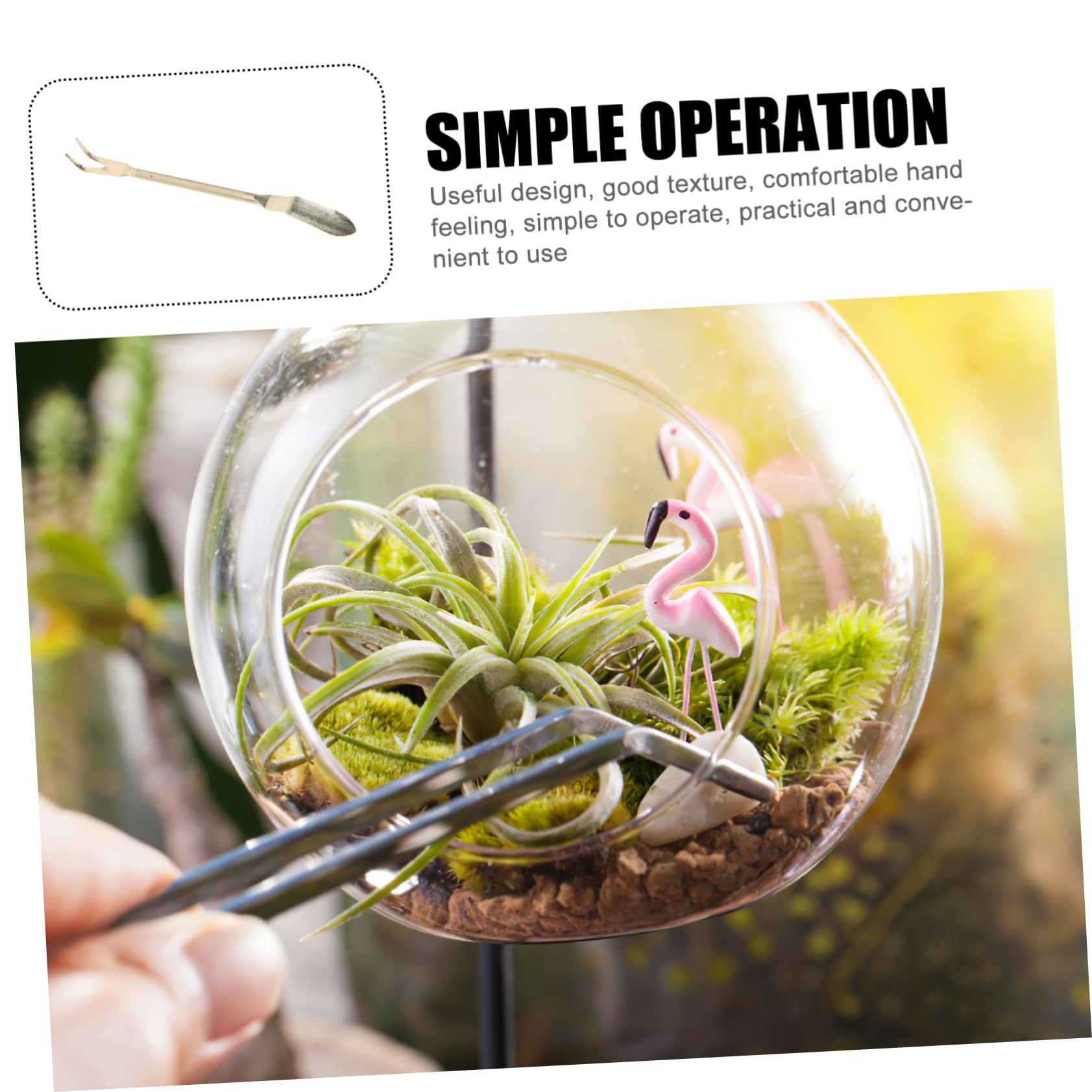 Toyvian 4 Piezas Rastrillo para Bonsai de Inoxidable Herramienta de Jardinería para Plantas Maceta Pinzas para Bonsai con Ergonómico para Aflojar
