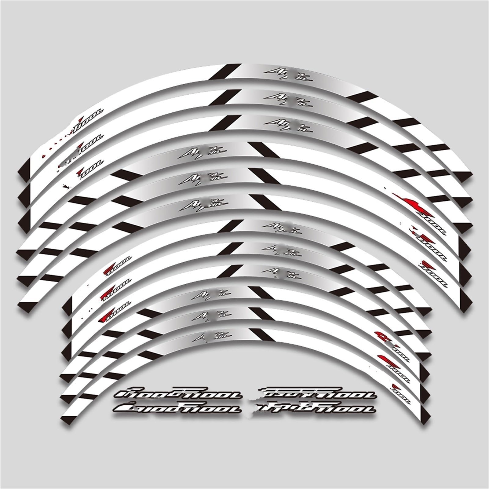 Motorcycle Wheel Sticker Tire Reflective Stripes Stickers Rim Decal for CRF1100L for Africa-Twin Crf 1100L Decorative(Color7)
