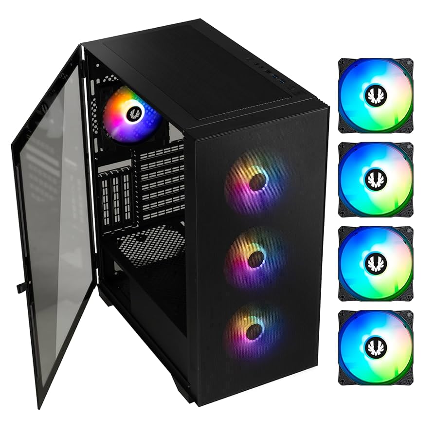 BIFU Amazon.com: Computer Case Medium Tower BitFenix Flow (Black