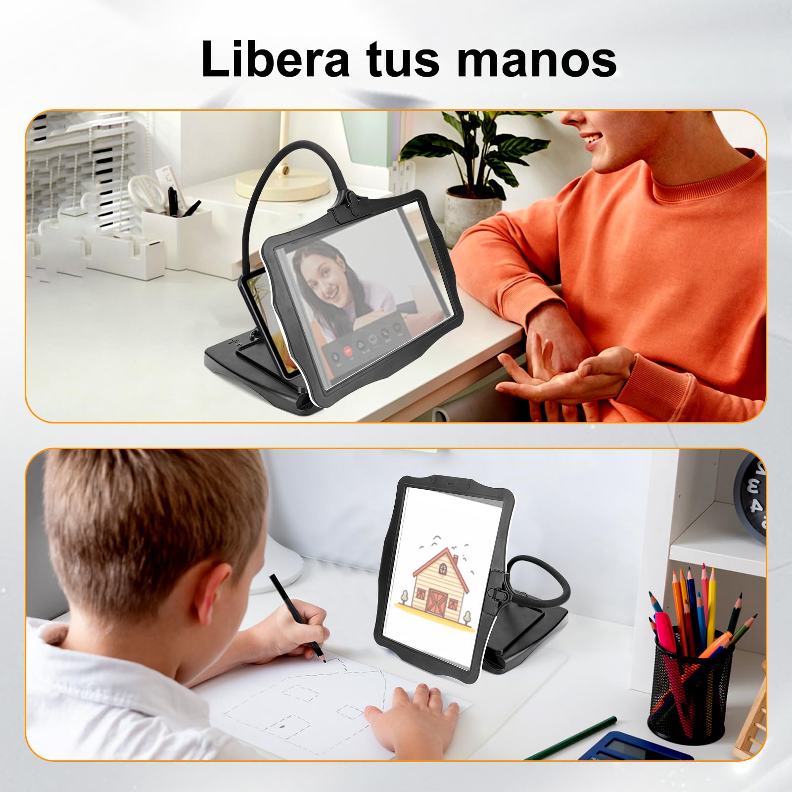 10x Lupa con Luz Y Soporte, 50 Cuentas LED De Brillo Ajustable, Diseño Antideslumbrante, Lupas De Gran Aumento, Lupa De Observación De Lectura De Mesa O Portátil con Base Manualidades