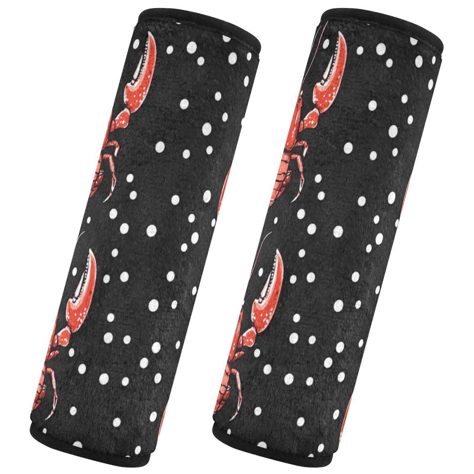Seat Belt Covers 2 Pack Red Lobsters Car Seat Strap Covers Super Soft Dots Car Seat Neck Cover for Boys Girls Adults Babies S