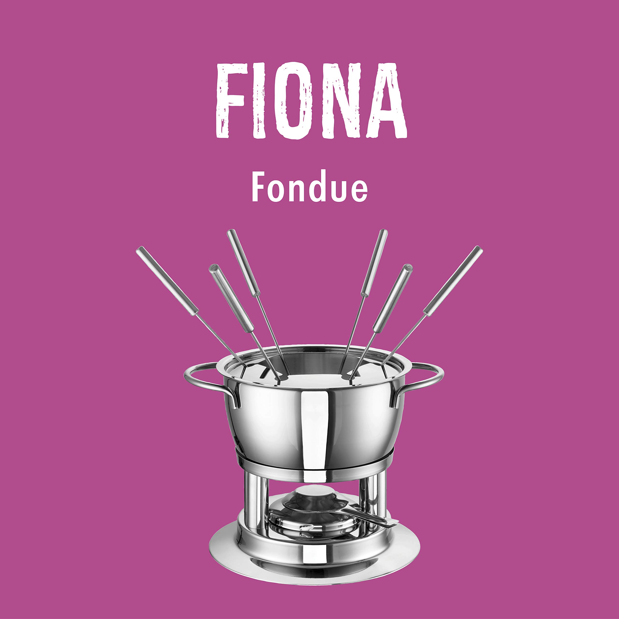 Casserole à fondue brute Fiona en acier inoxydable, avec un volume de 2,20 l, de taille : 18 cm, 208271-18, argent