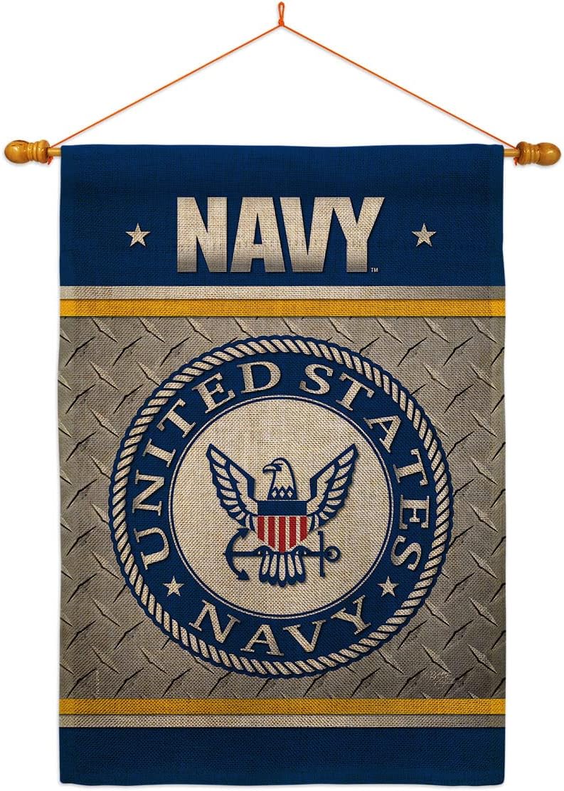 Navy US House Flag Armed Forces USN Seabee United State American Military Veteran Retire Official Small Decorative Gift Yard Banner Double-Sided Made In USA 28 X 40