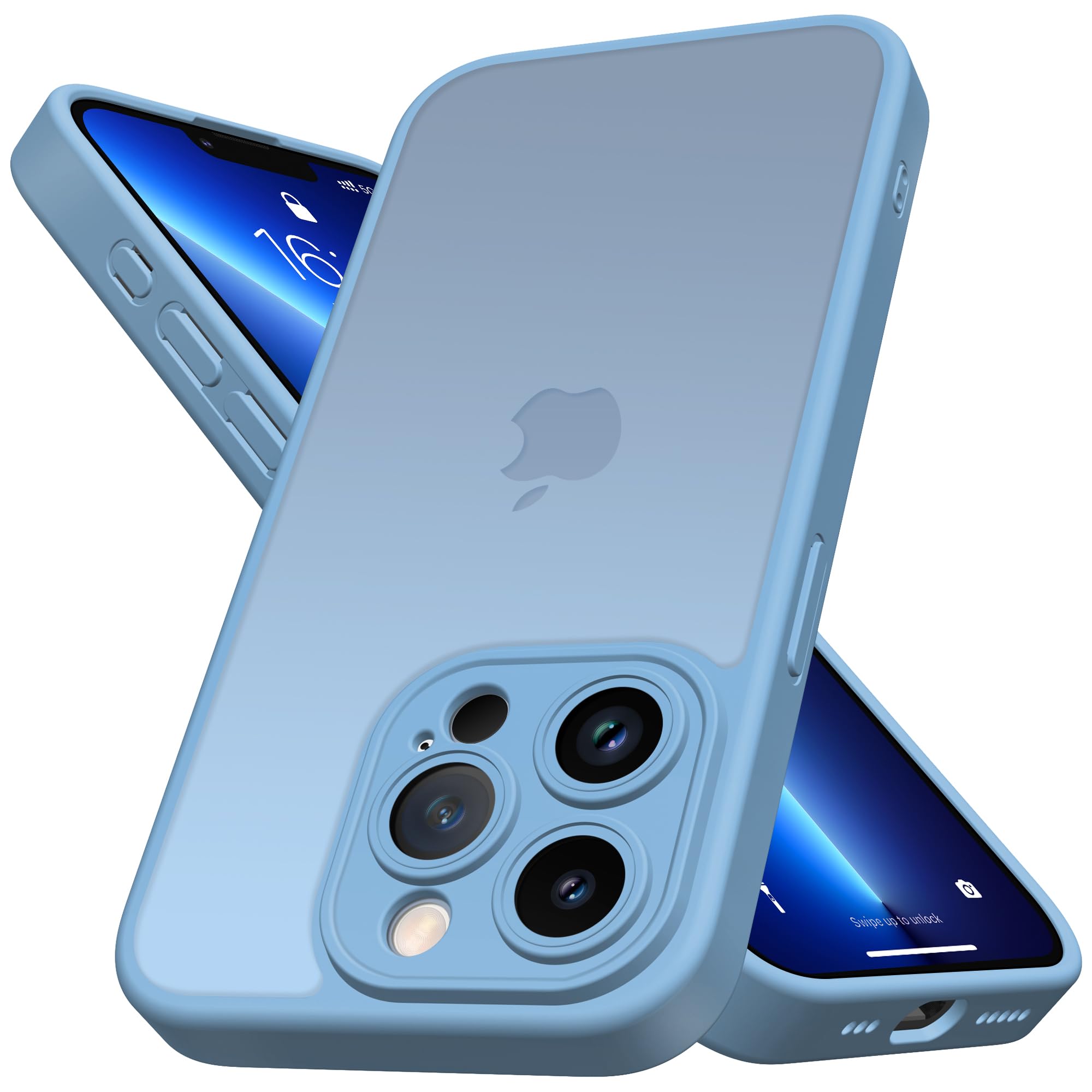 Mootobo für iPhone 12 Pro Max Hülle mit Kameraobjektiv, 10FT Military Grade Drop Protection Handyhülle mit Anti-Fingerprint Matte Back 6.7 Zoll - Blue