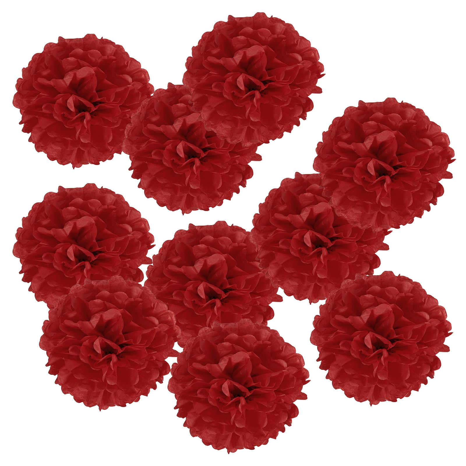 PATIKIL 10" Tissue Pom Poms Flowers, 18 Pack Paper Flower Ball for Wedding Bridal Shower Birthday Bachelorette Party Backdrop Decoration, Red