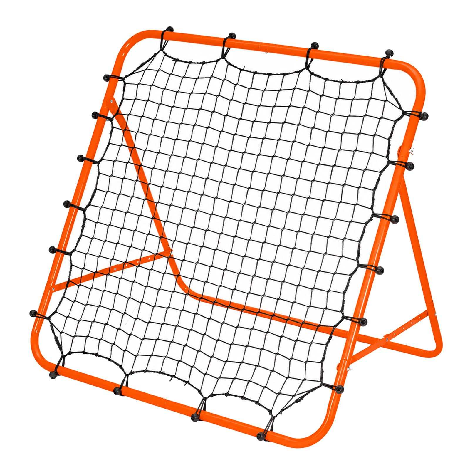 Rebounder Net Practise Football Training Net Soccer Kickback Target Goal Pro for Children Kids Play Teaching Equipment Adjustable Portable Soccer Door (Orange, Single-Sided)