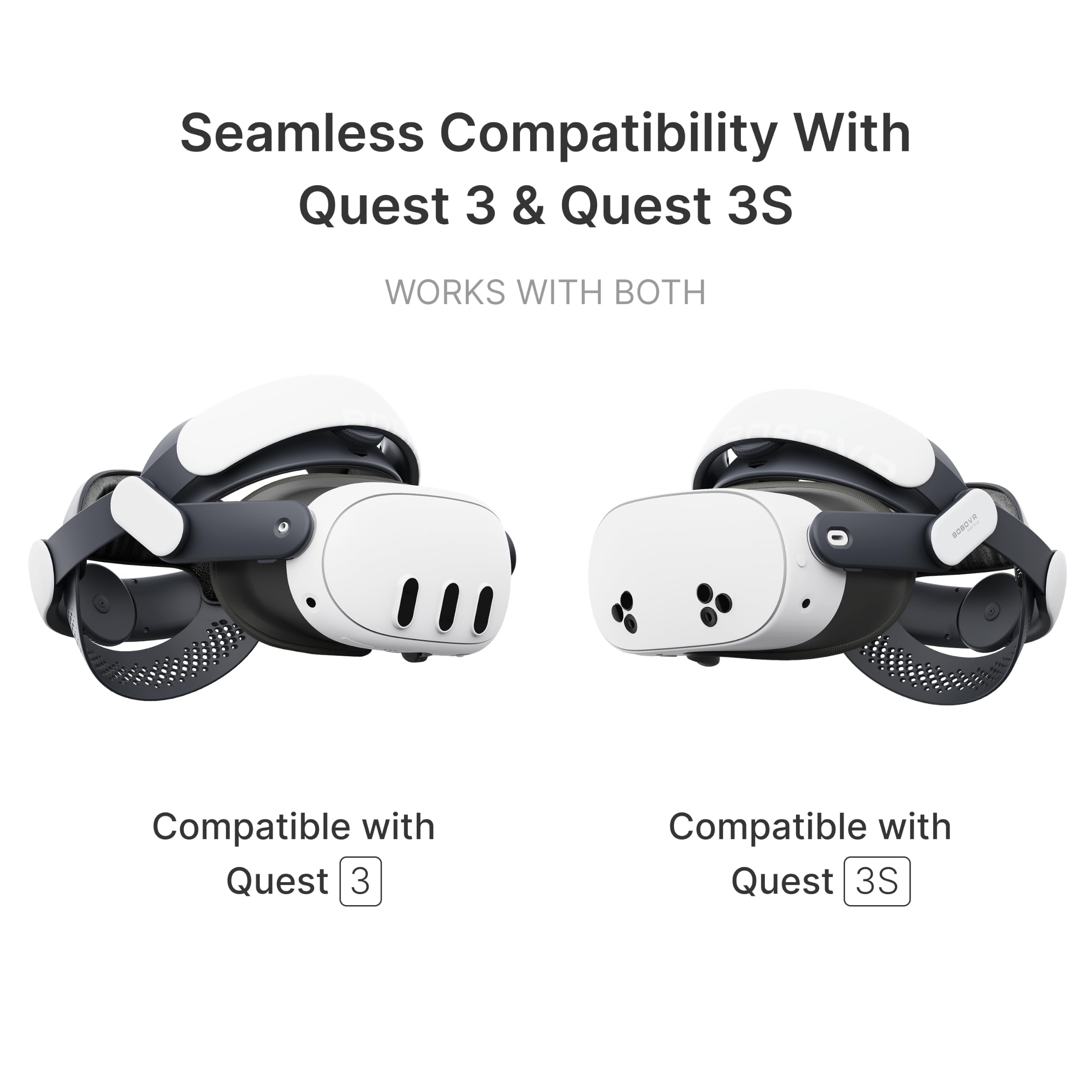 BOBOVR M3 Cinturino per Testa, Compatibile con Quest 3/Quest 3S Accessori,Modalità Dual Halo ed Elite Fit,Manopole di Regolazione Anteriori e Posteriori,Pressione Ridotta sul Viso