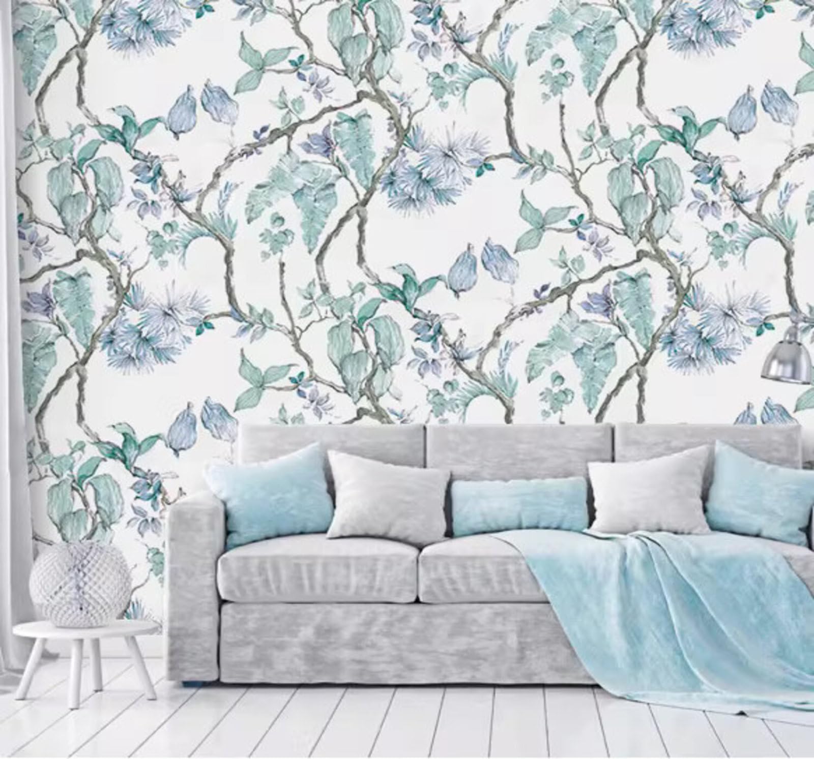 Fresh Elegant Plants Flowers Vines 3D Wallpaper Easy Install Feature Office Living Room Sofa Bedroom TV Background Wall Decoration-200cm×140cm