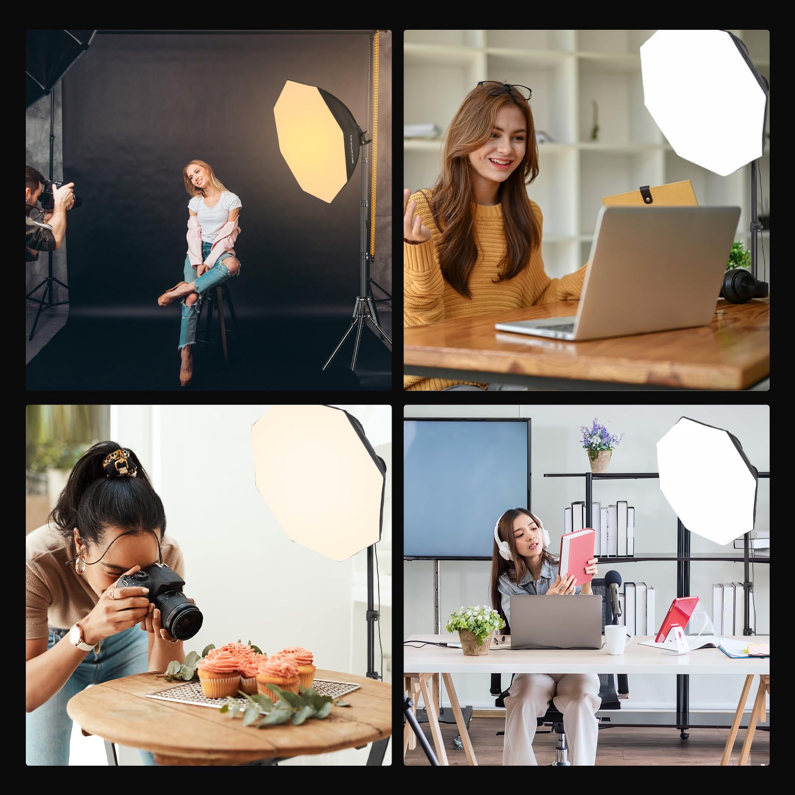 Aro De Luz Ring Light - 21 Inch 60 W Dimmable LED Ring Light Kit With Stand Adjustable 3000 6000 K Color Temperature Lighting For Vlog Makeup Youtube Camera Photo Video Control With Remote