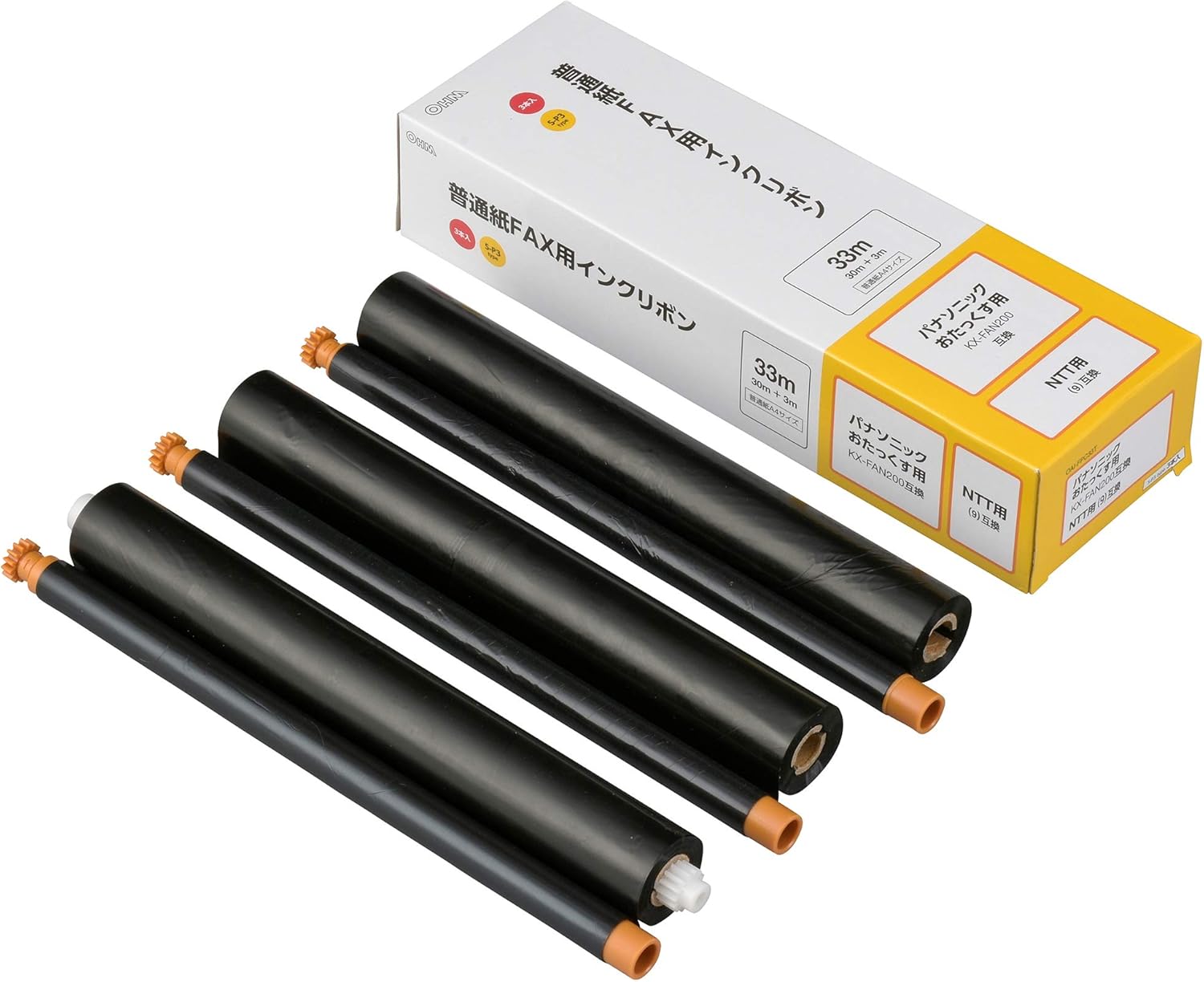 Ohm Electric OAI-FPC33T Plain Paper Fax Ink Ribbon, S-P3 Type, Pack of 3, 11.8 ft (33 m)