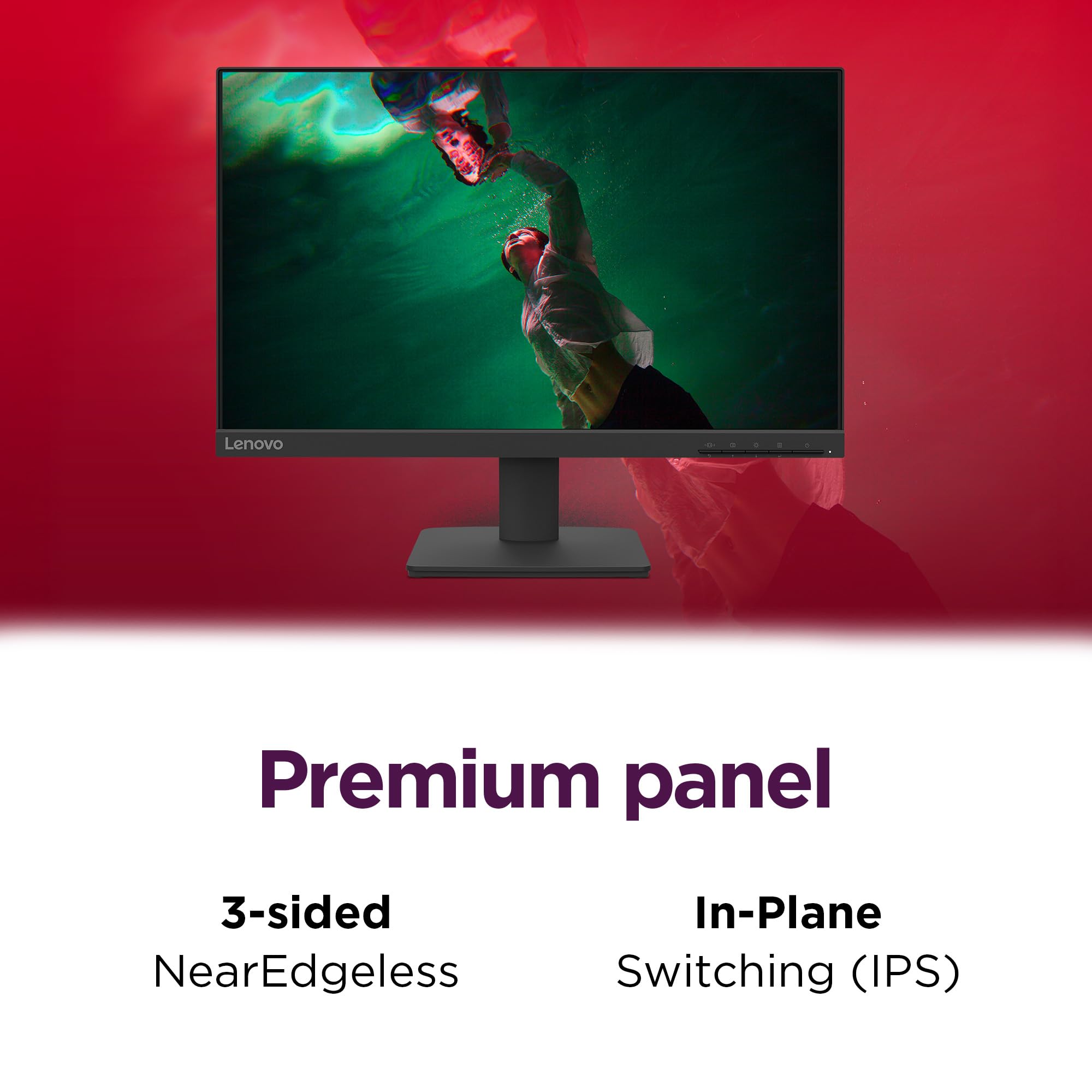 Lenovo Monitor da ufficio L22-4e - Display IPS FHD da 21,5" - Frequenza di aggiornamento 100Hz - MPRT 4 ms - 99% sRGB - Nero corvo - Supporto inclinabile