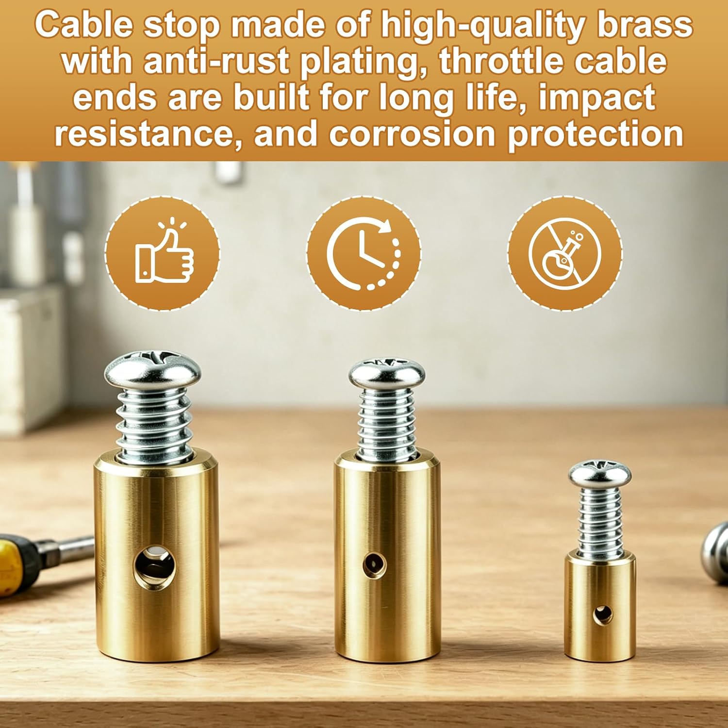 03336 Cable Stops Universal Fit 1/4", 5/16", 3/8" Throttle Cable Kit for Anchoring Various Types(24 Pack)