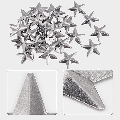 Miniatura 4 de GORGECRAFT 100 piezas de 1 pulgada galvanizada mini estrella de granero de metal vintage rústico estrella de árbol de Navidad tridimensional para