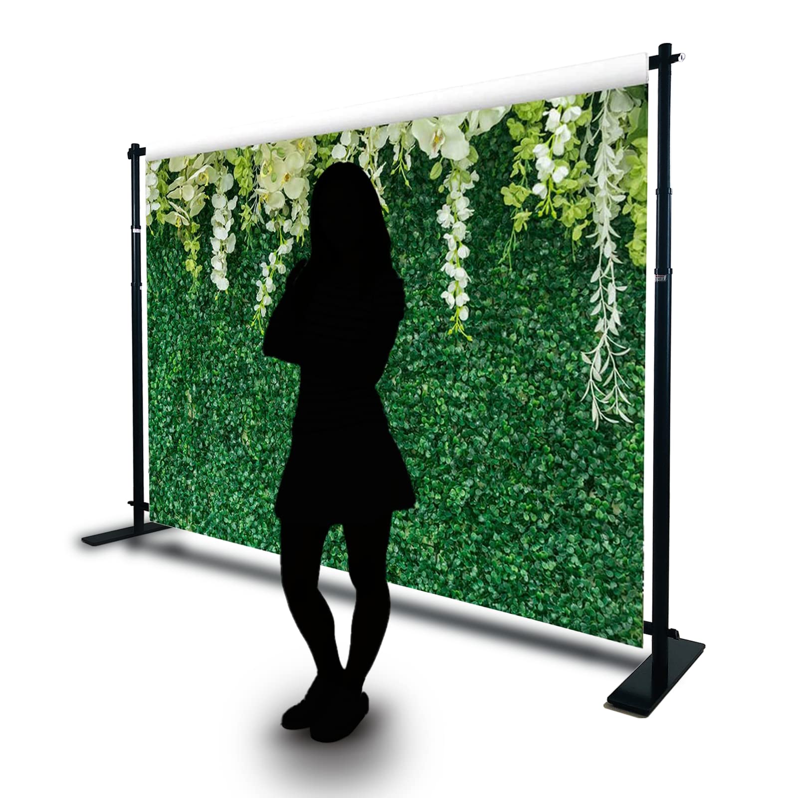 8'x10' Step and Repeat Backdrop Stand Heavy-Duty Adjustable Banner stand with Carrying Bag for Trade Show Booth Backdrop Display (Telescopic Frame 8'x10')