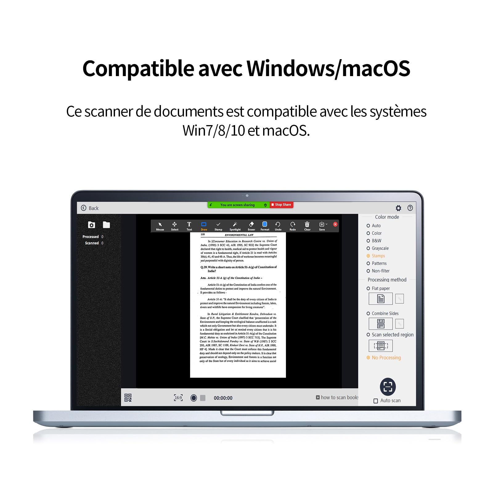 CZUR Shine Ultra Pro 24MP Scanner de Livres, Scanner de Documents avec Numériser des Textes Jusqu'au Format A3 dans Les Bureaux et la Maison, Haute Résolution Portable USB Visualiseur OCR Multilingue