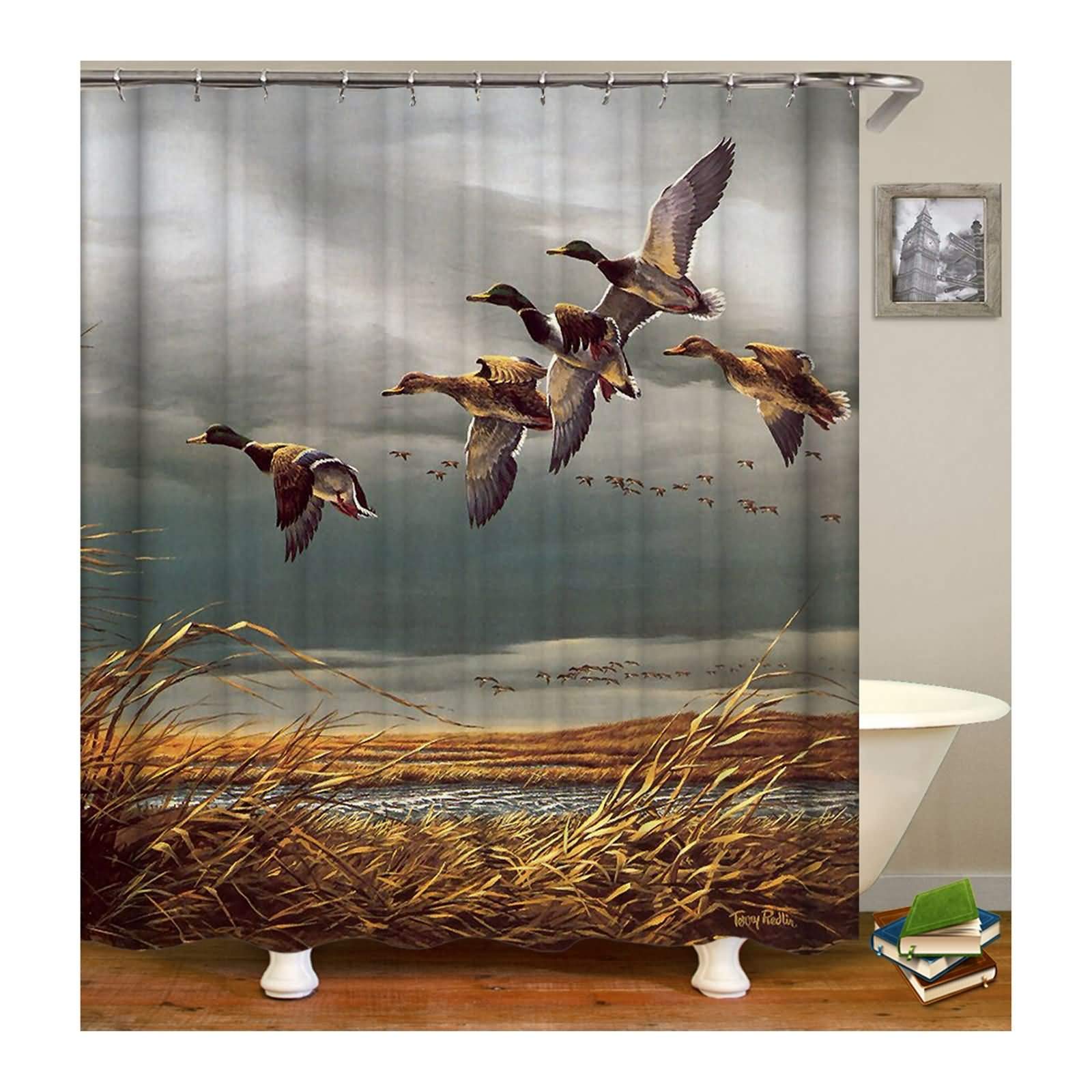 KnSam Zasłony Prysznic Poliester Odporna Mold Dziki Gęś Kolorowe Prysznic Namiot 180X200Cm