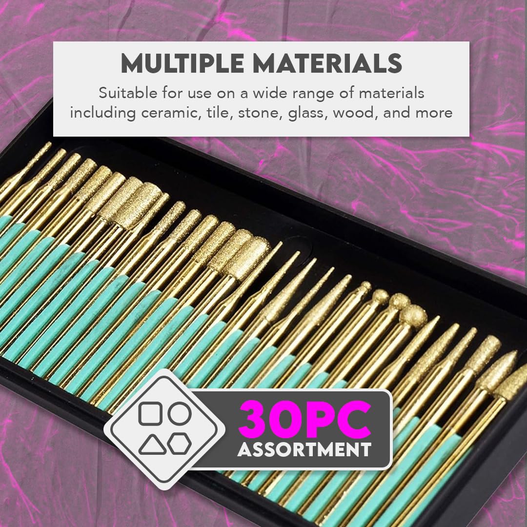 Titanium Diamond Burrs - 30 Piece Set -3