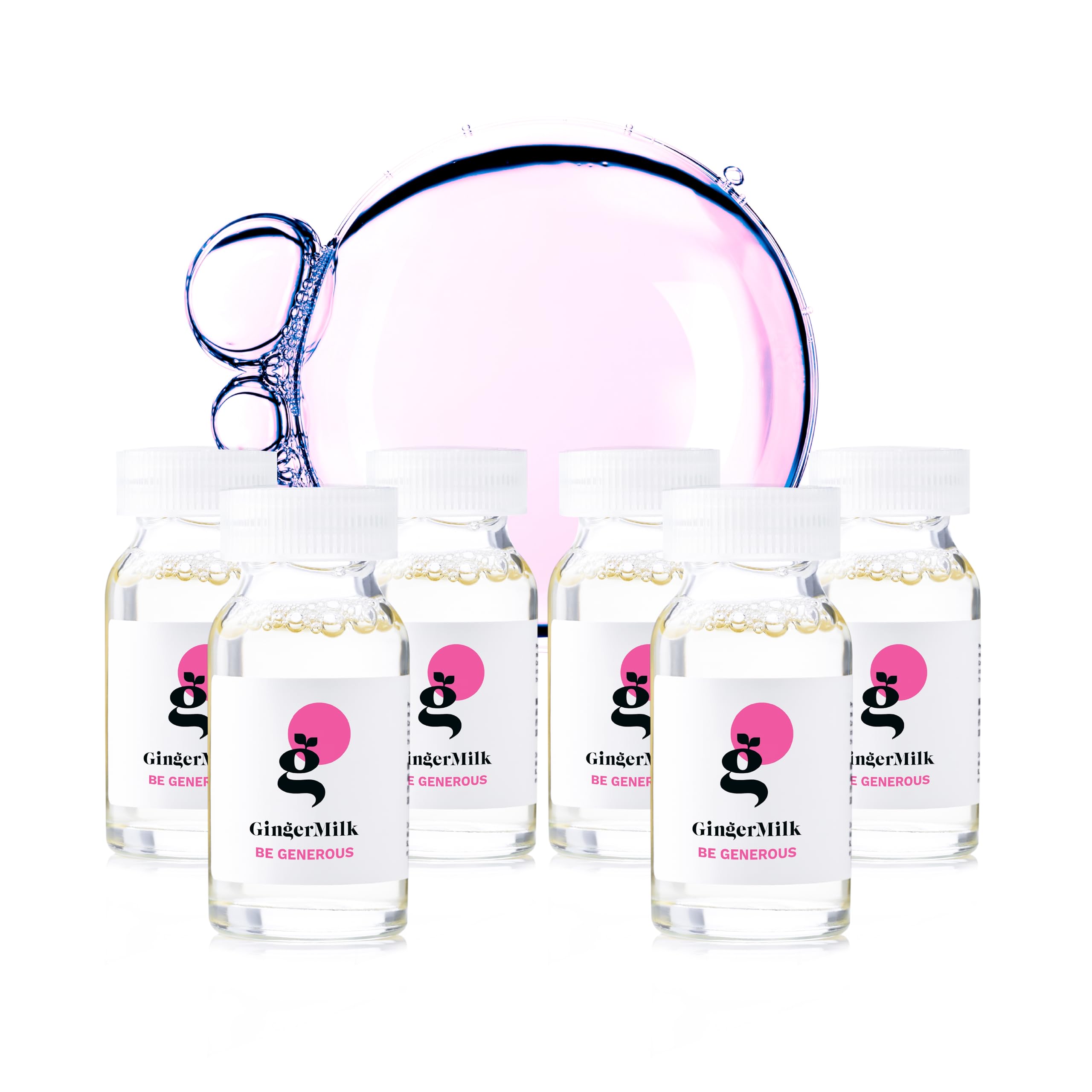 GINGER MILK Nutritive Hair Treatment Ampoule with Proteins and Pro-Vitamin B5 | BE GENEROUS (Pack 6 x 0.5 fl oz)