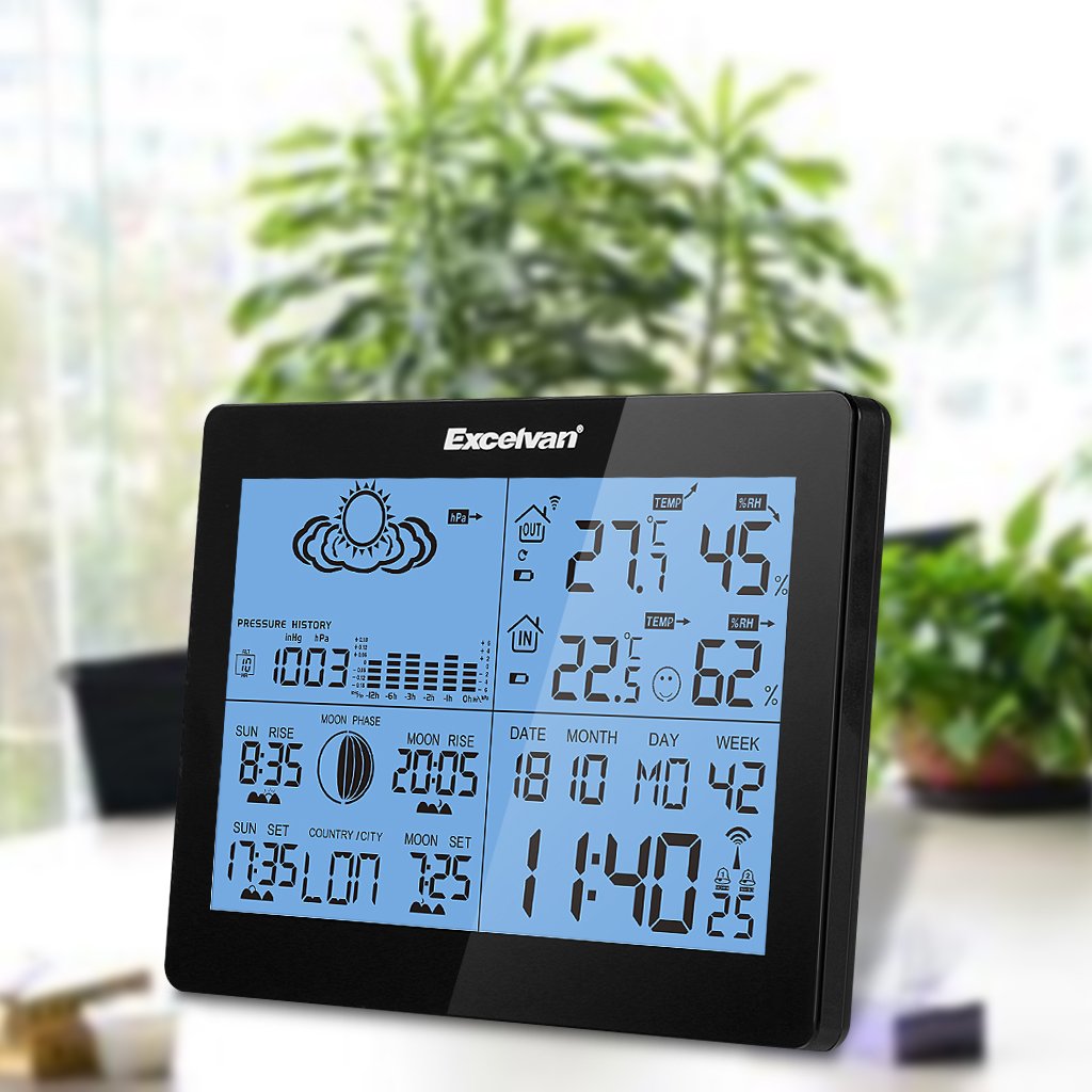 EXCELVAN Weather Station displaying weather forecast icons
