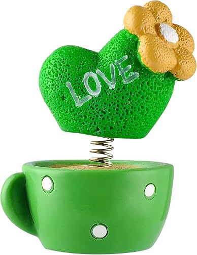 Miniatura 3 de OWG - Accesorios para decoración de espejo de automóvil, mini adorno de plantas para el hogar, oficina, escritorio, mesa, decoración de plantas,