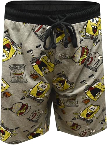 Briefly Stated Mens Nickelodeon SpongeBob Ready to Go to Work Long Sleep Shorts 