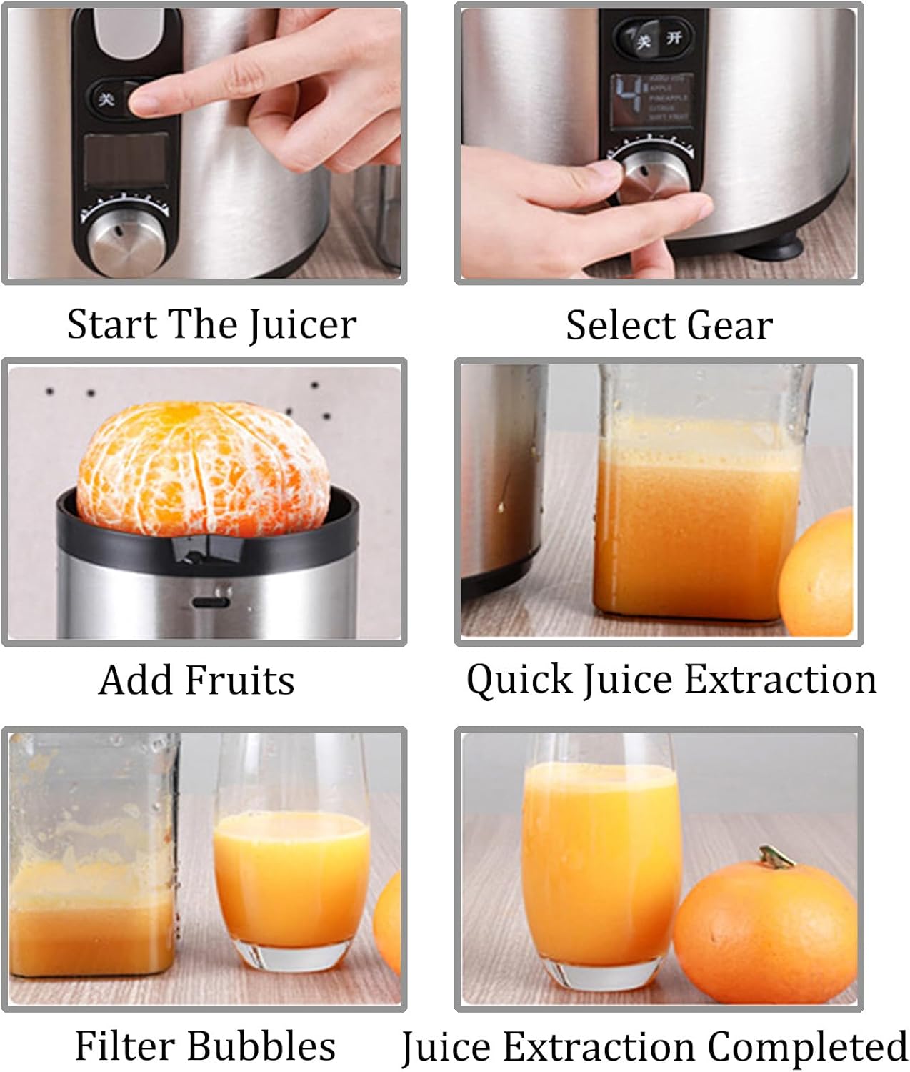 Quick Juicer Machine,Industrial Juicer Machines,Stainless Steel Juicer,Centrifugal Juicer Extractor,Juice Residue Separation, 5-Speed Adjustment,for Beverage Shops Kitchens