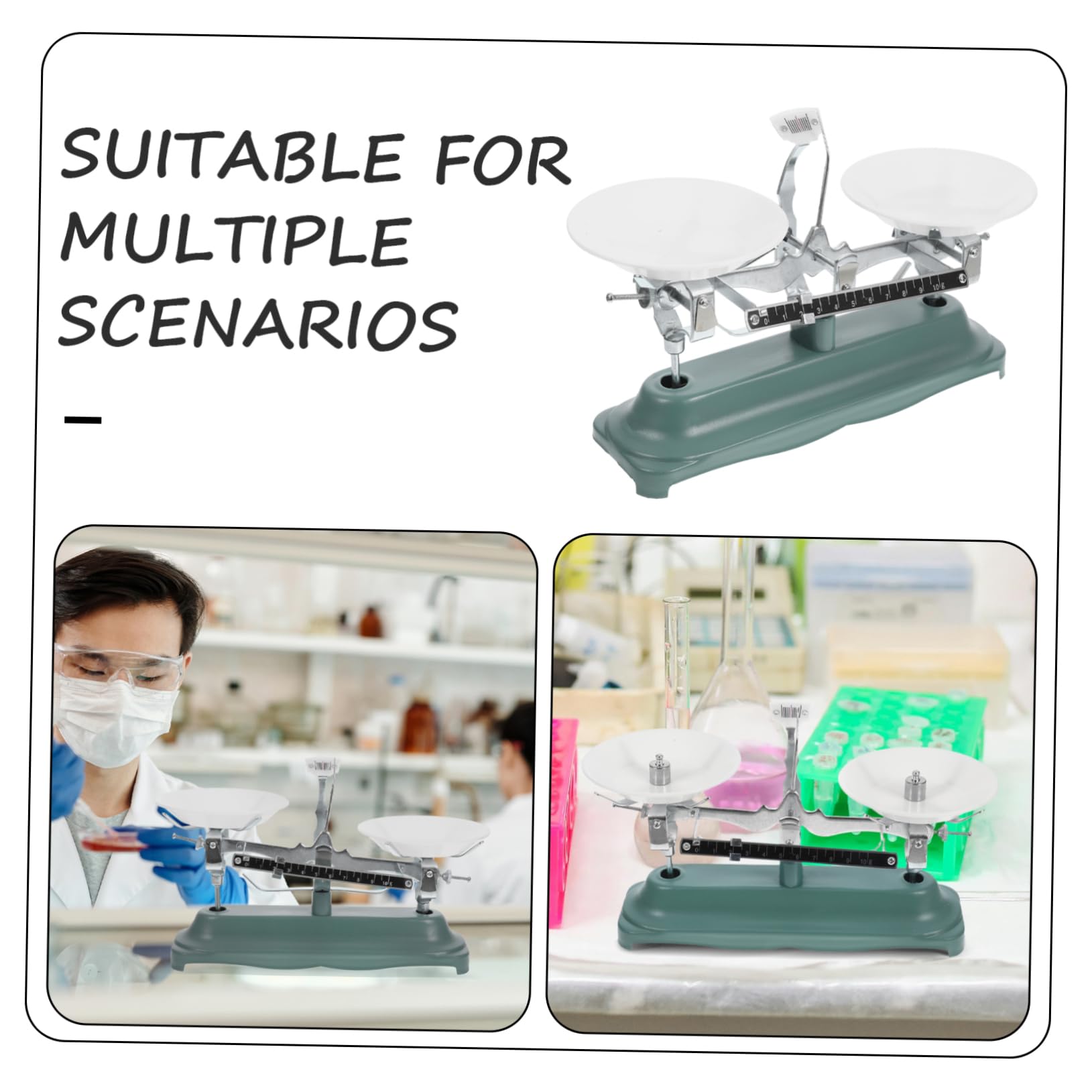 Zerodeko 2 Set strumenti didattici laboratorio peso industriale di grandi dimensioni scale di bilancia a triplo raggio scala a triplo raggio bilancia con pesi gomma da cancellare