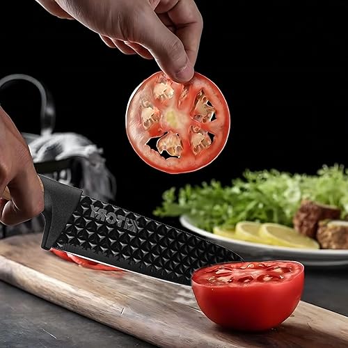 Miniatura 4 de Kitory Juego de cuchillos de carnicero, juego de 5 cuchillos de cocina japoneses antiadherentes, incluye cuchilla, cuchillo de chef Santoku,