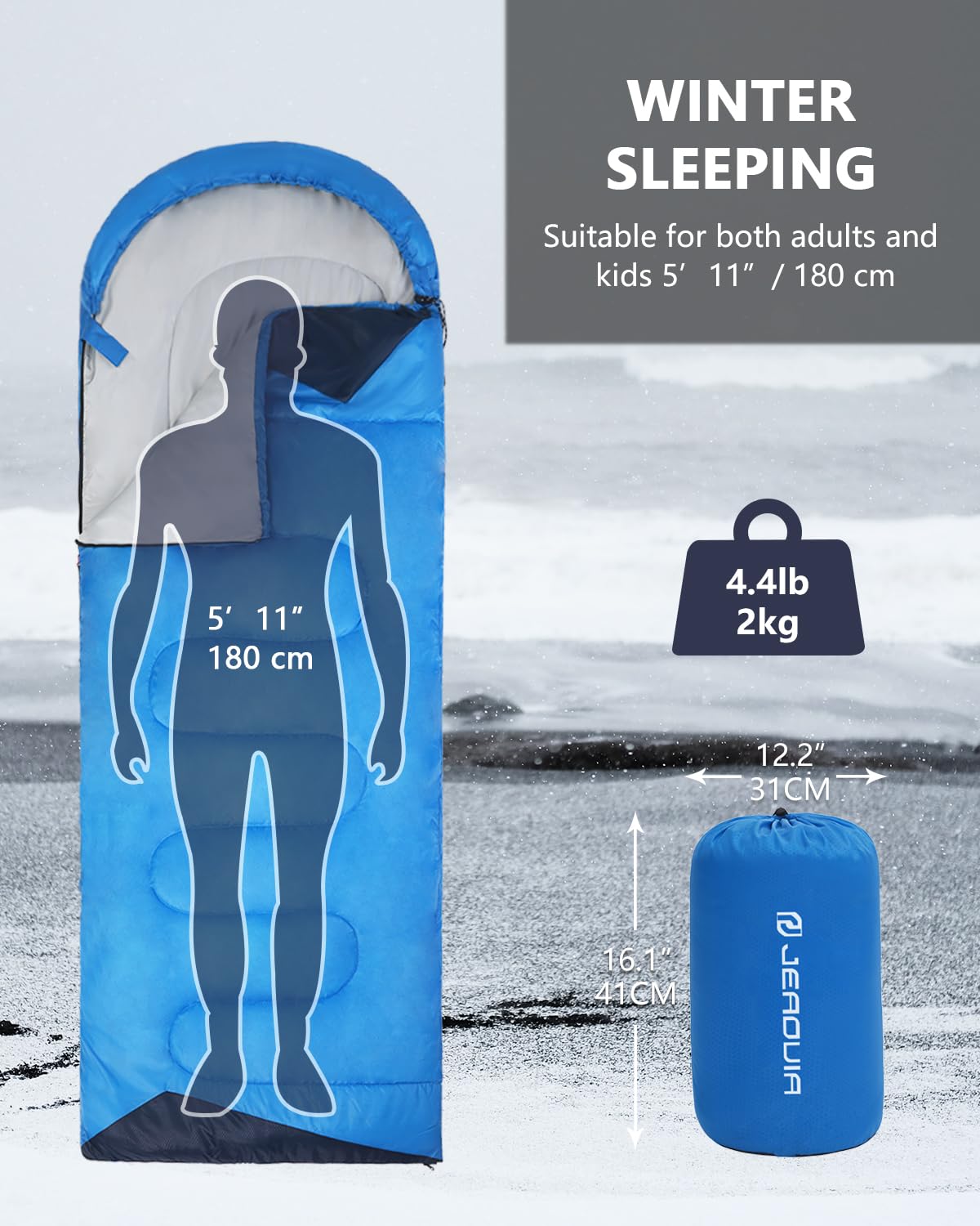 Leichter Schlafsack Für Erwachsene - Kaltwetter Camping, Wasserdicht