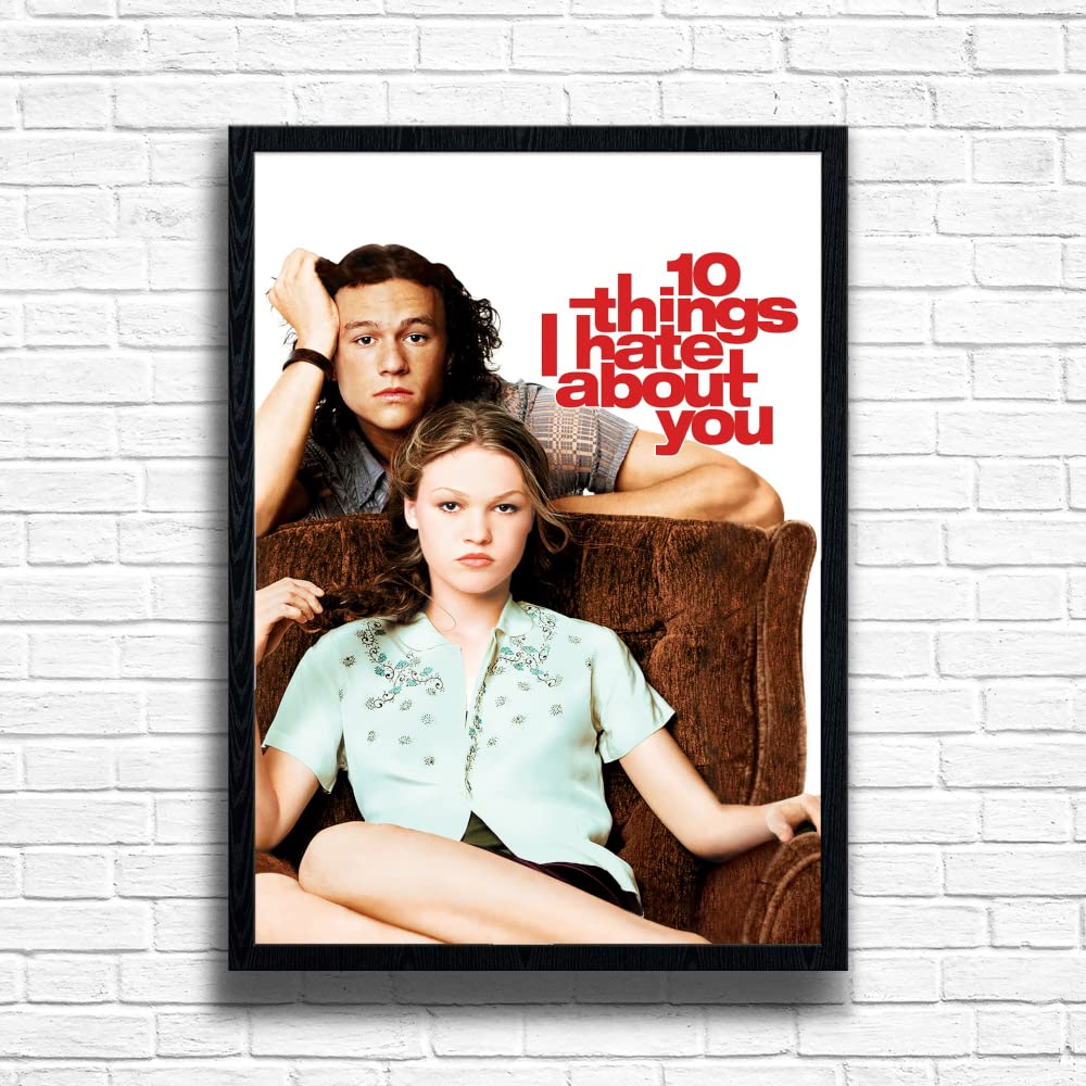 10 Things I Hate About You, 90s Movie Print Vintage Nostalgic Film Poster, A4 A3 Size Frame Options, Home, Pub, Cafรฉ, Bar Decoration Wall Art Print, House gift for movie lovers (A3 Framed (Black))