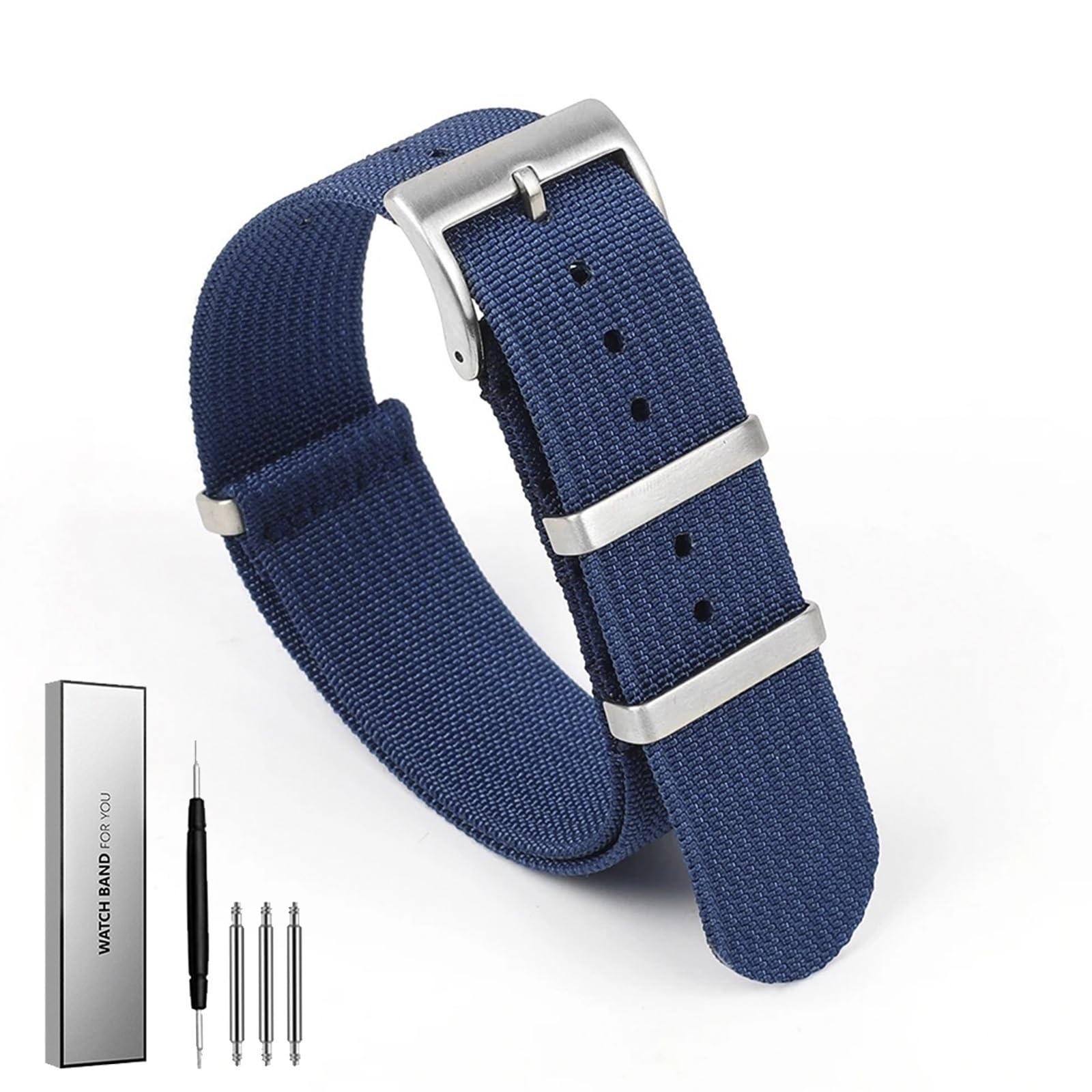 Bracelets élastiques en nylon tressé à boucle régl Bracelet de montre nervuré 20mm 22mm bracelet de montre en Nylon remplacement for hommes femmes tresse tissu balistique bracelet de montre bracelets