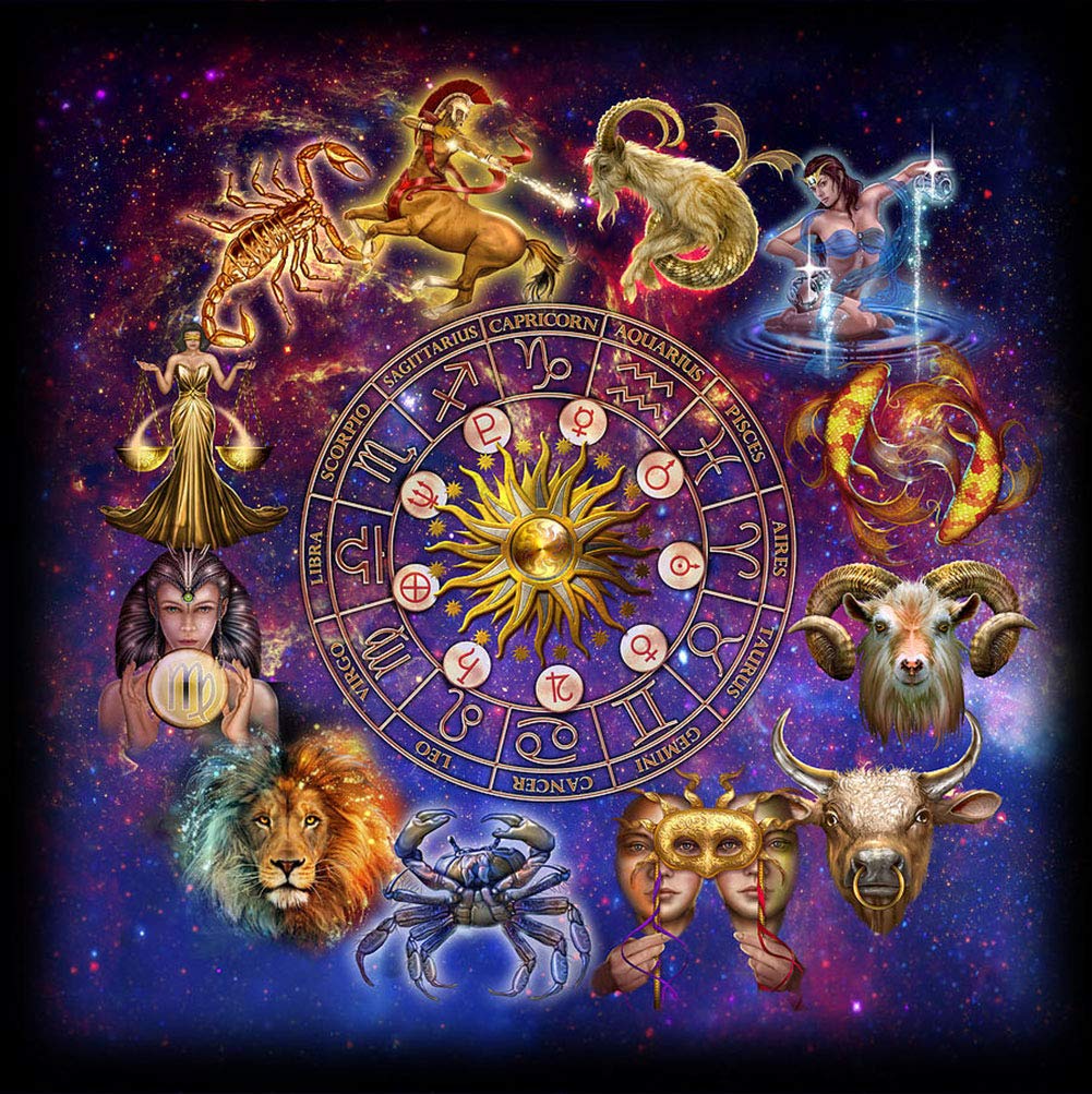 ABEUTY 5D Diamond Painting DIY Full Drill Rhinestones, Zodiac Signs, Crystal Diamond Art Kit (Zodiac Signs)