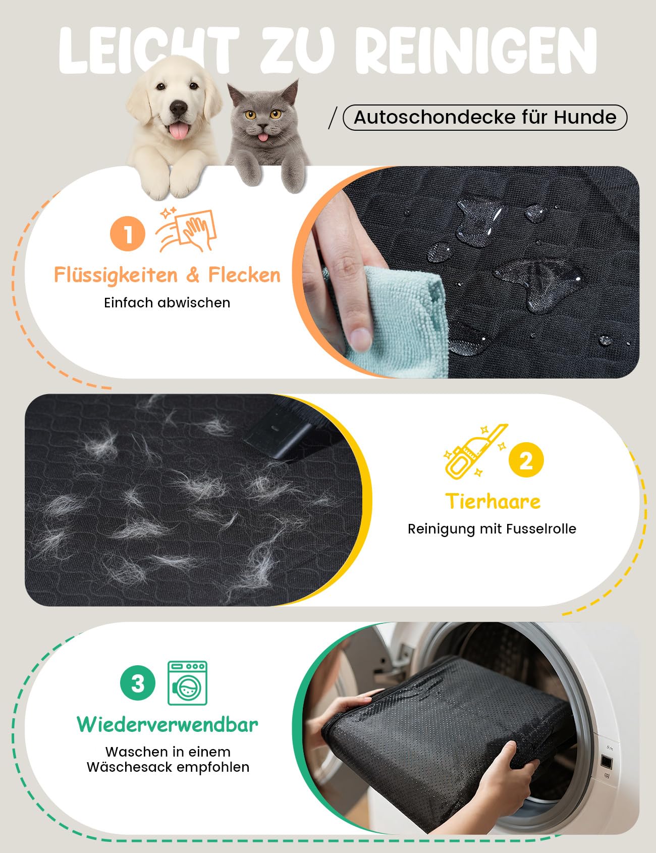 Lamicall Hundedecke Auto Rückbank, Autoschondecke Hund - [TOP Reißfestigkeit] Wasserdichte Hundematte Rücksitz mit 195kg Tragkraft, Kratzfeste Haustier Schutzmatte für Autositz, Für Autos & Kleine SUV