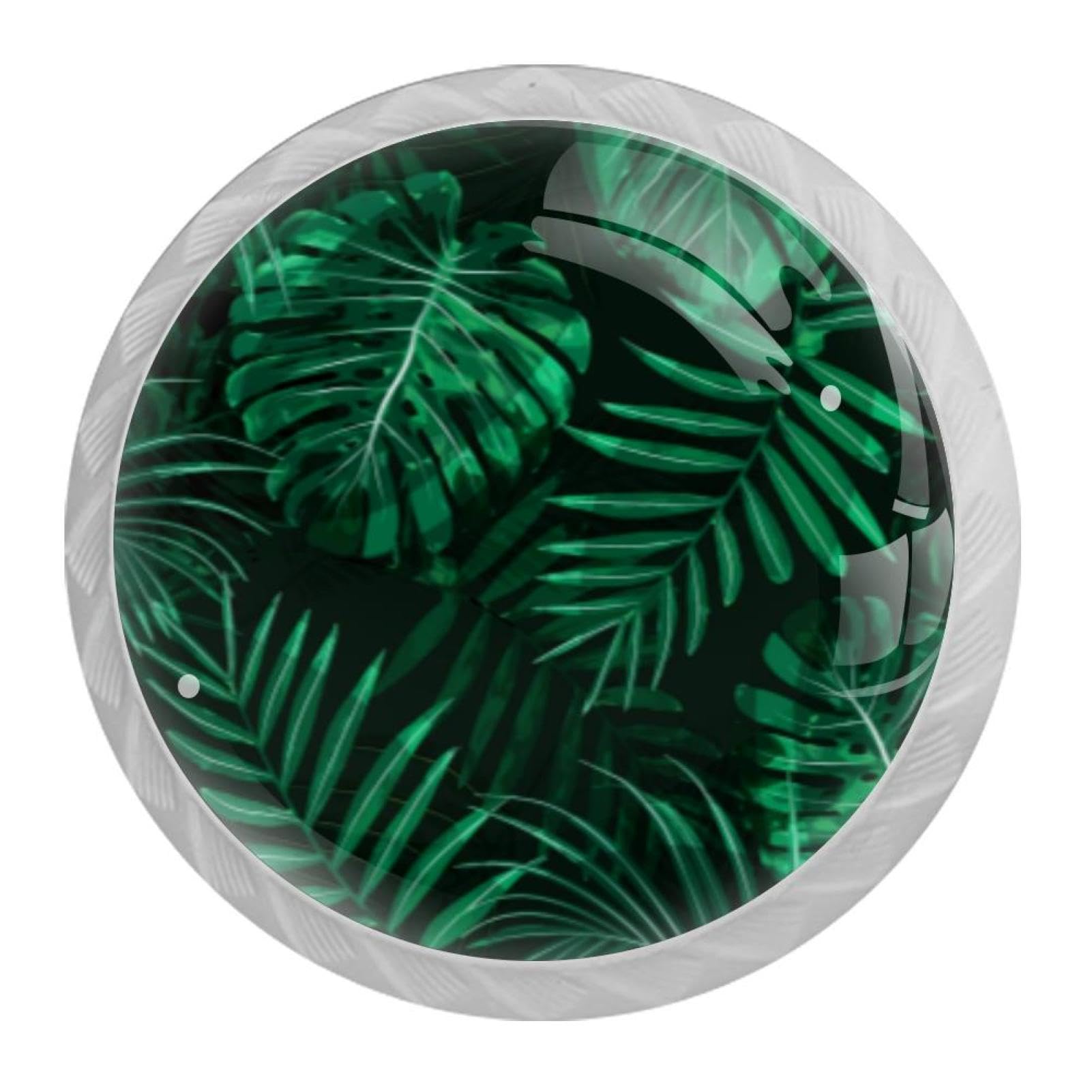 Tqmspg 4 Pieces Drawer Pulls Green Leaves Door Knobs Dresser Handles for Kitchen Wardrobe Cupboard Hardware Furniture
