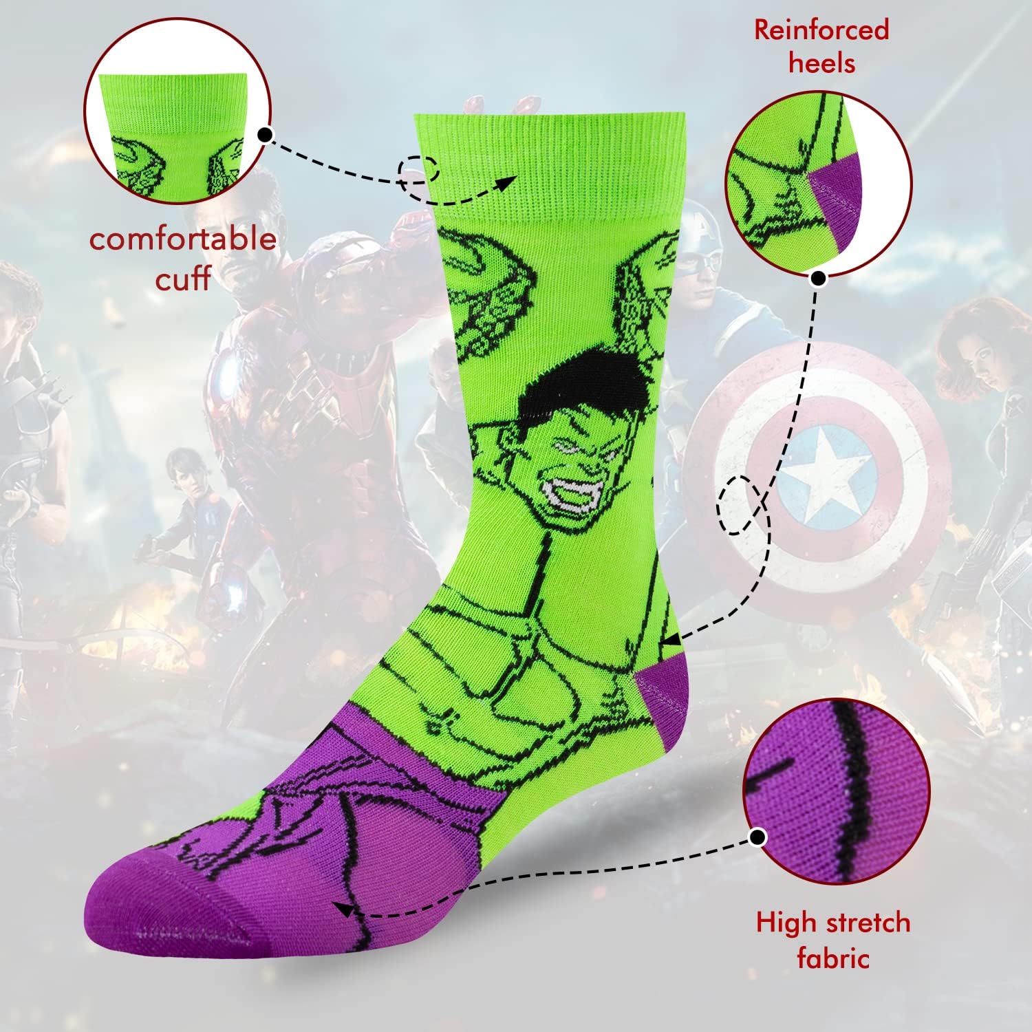 Marvel Legends Socks - 6-Pack for Men & Boys - Image 3