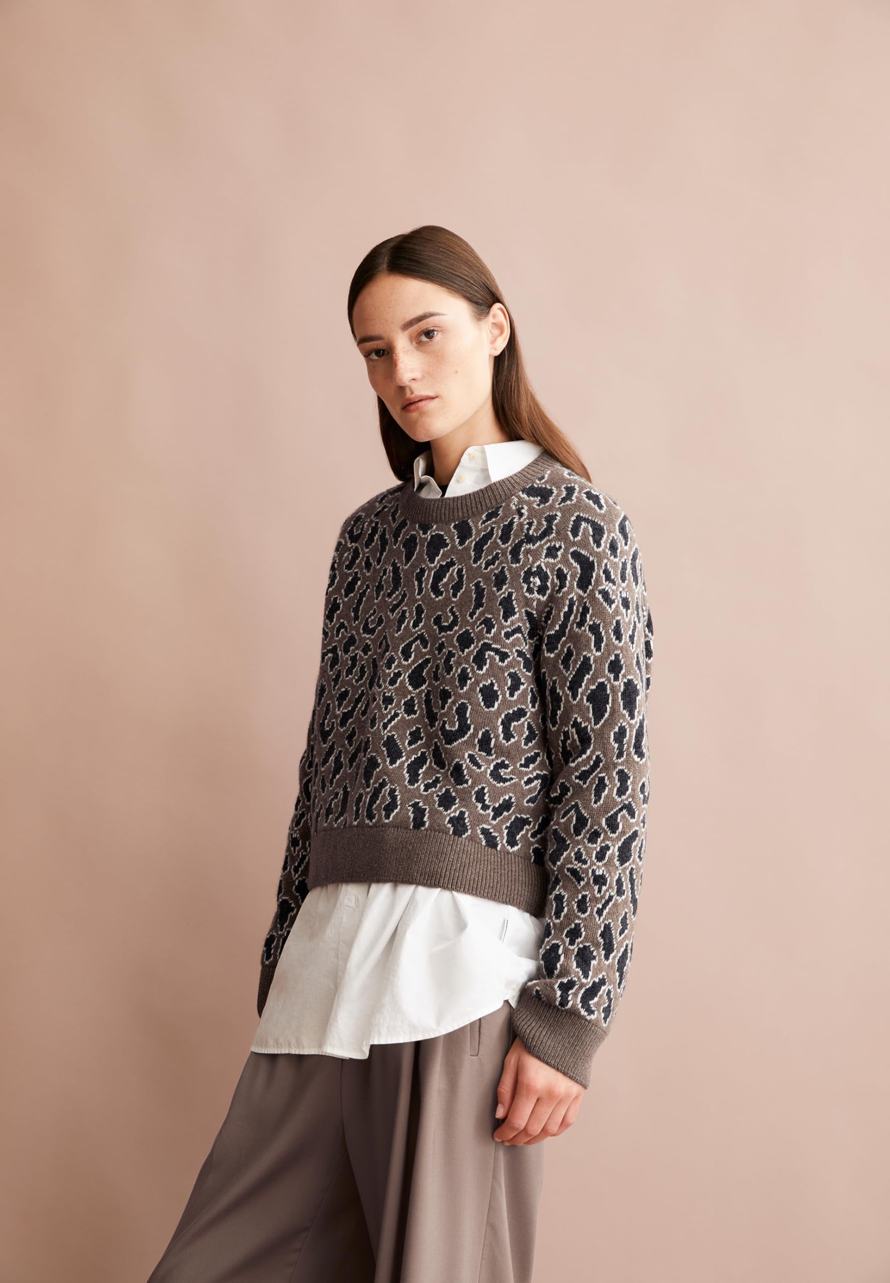 ARMEDANGELS Damen Pullover aus recyclem Bio-Woll Mix DILIRIAA LEOPAA Loose Fit