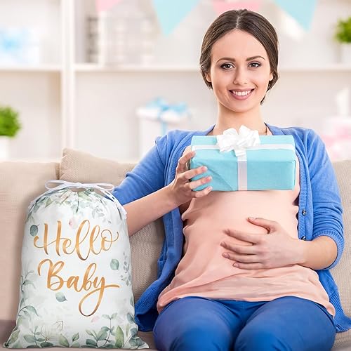 Miniatura 6 de 2 bolsas de regalo de tela con cordón, envoltura de regalo reutilizable, bolsa de regalo grande de 15.75 x 11.81 pulgadas, bolsa de regalo grande de