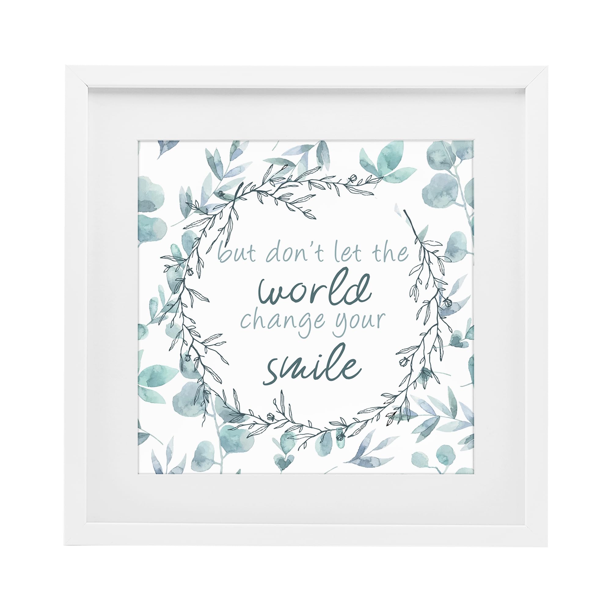 Stupell Industries 'Don't Let The World Change', Framed Print Under Glass, White, 16 x 16 Inches, Easy to Hang and Sturdy, Made in USA, by Kim Allen