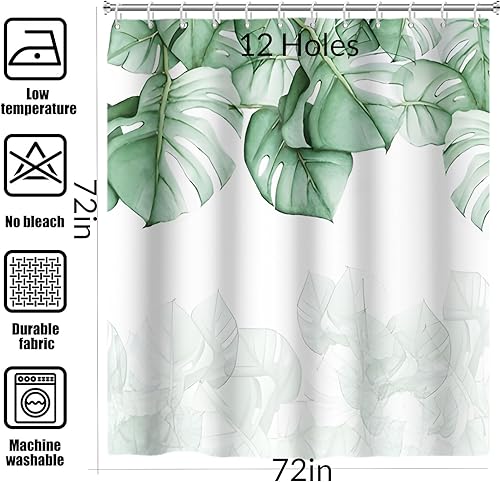 Vista 58 de Yeele Cortina de ducha de paisaje natural, árboles verdes, bosque, cortinas de baño, primavera, amanecer, selva, paisaje, impermeable, decoración