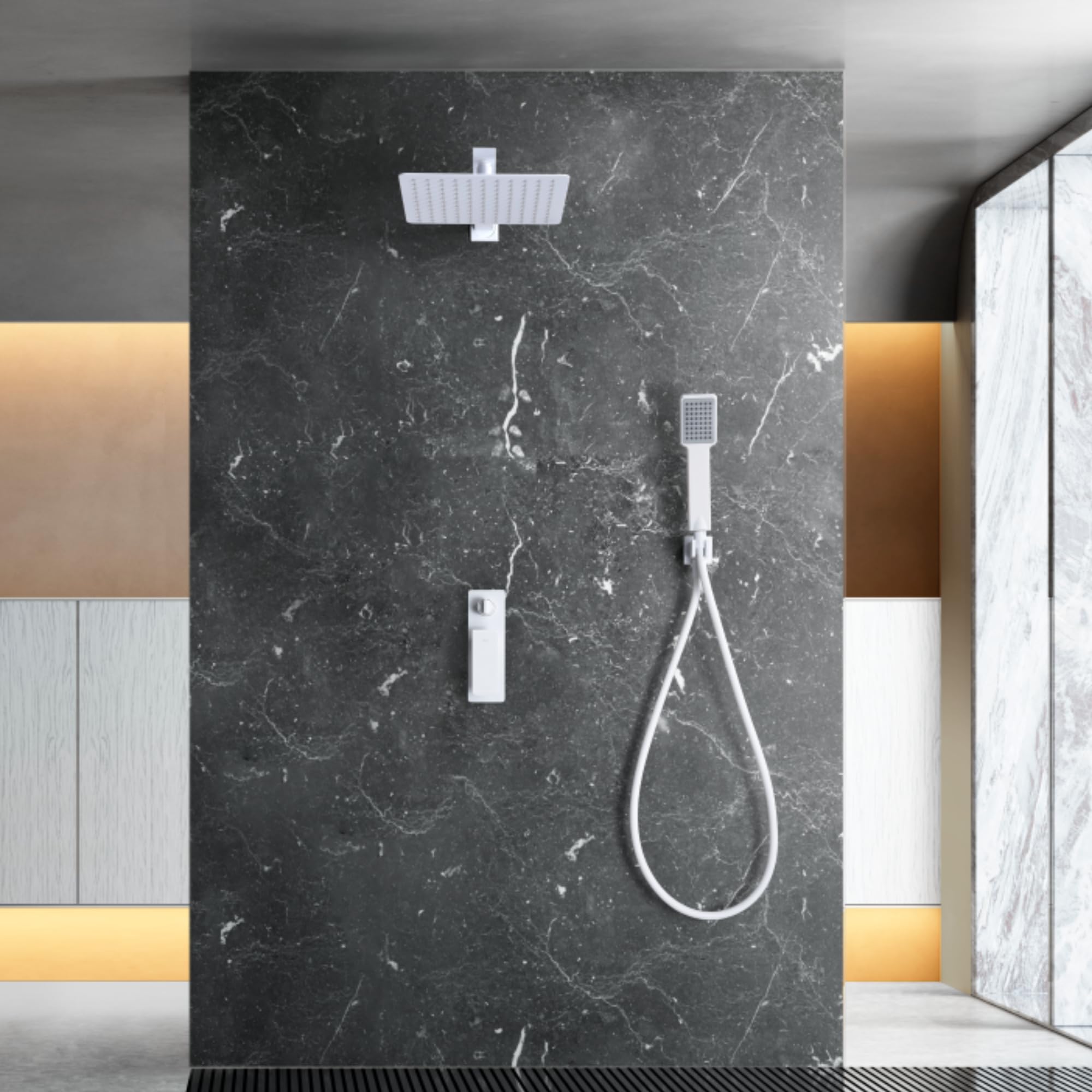 Éliminez le calcaire avec la douche encastrée blanche monocommande - 7