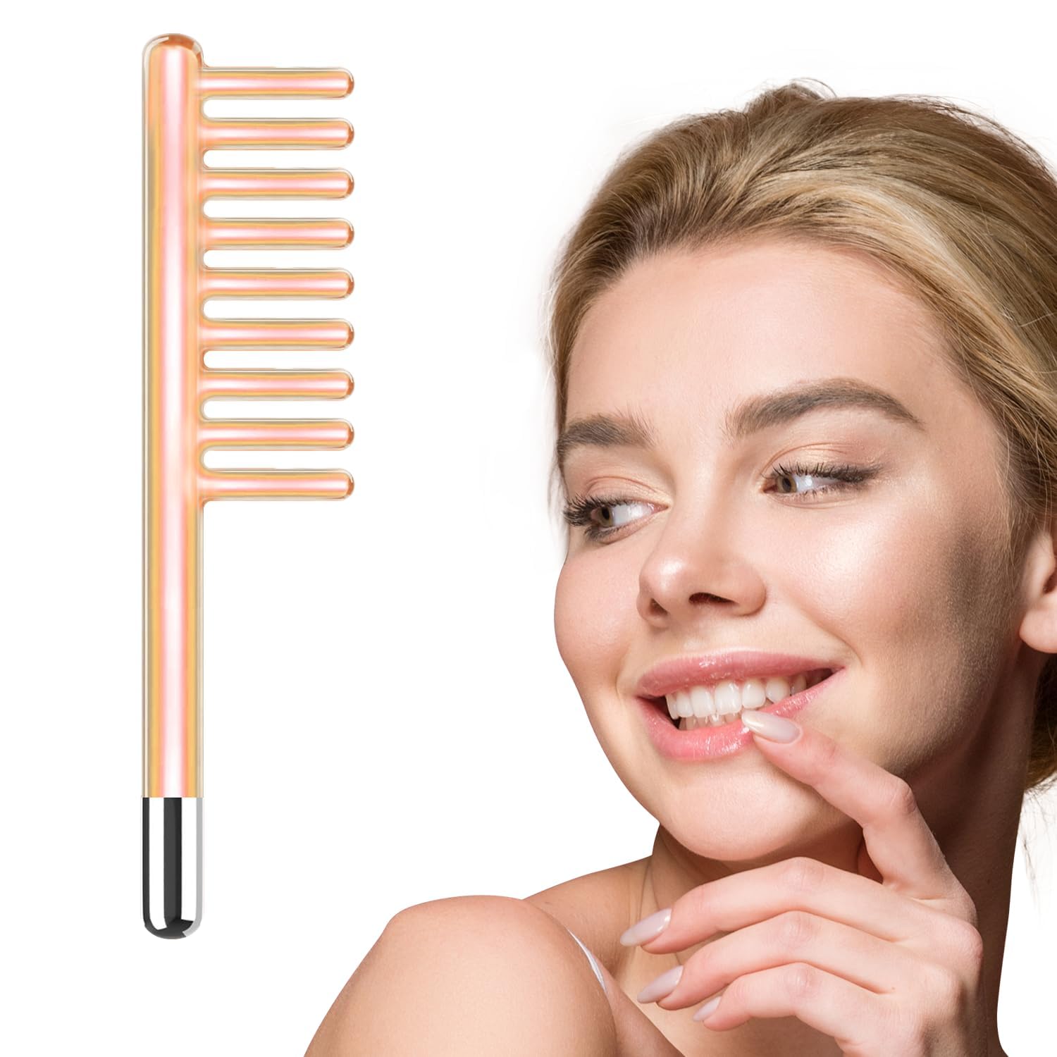 High Frequency Wand For Hair, Dandruff Remover Comb, Splitends Remover Machine For Hair High-Frequency Comb Only 1-Pc Scalp Stimulating Attachment(Red)-image-40