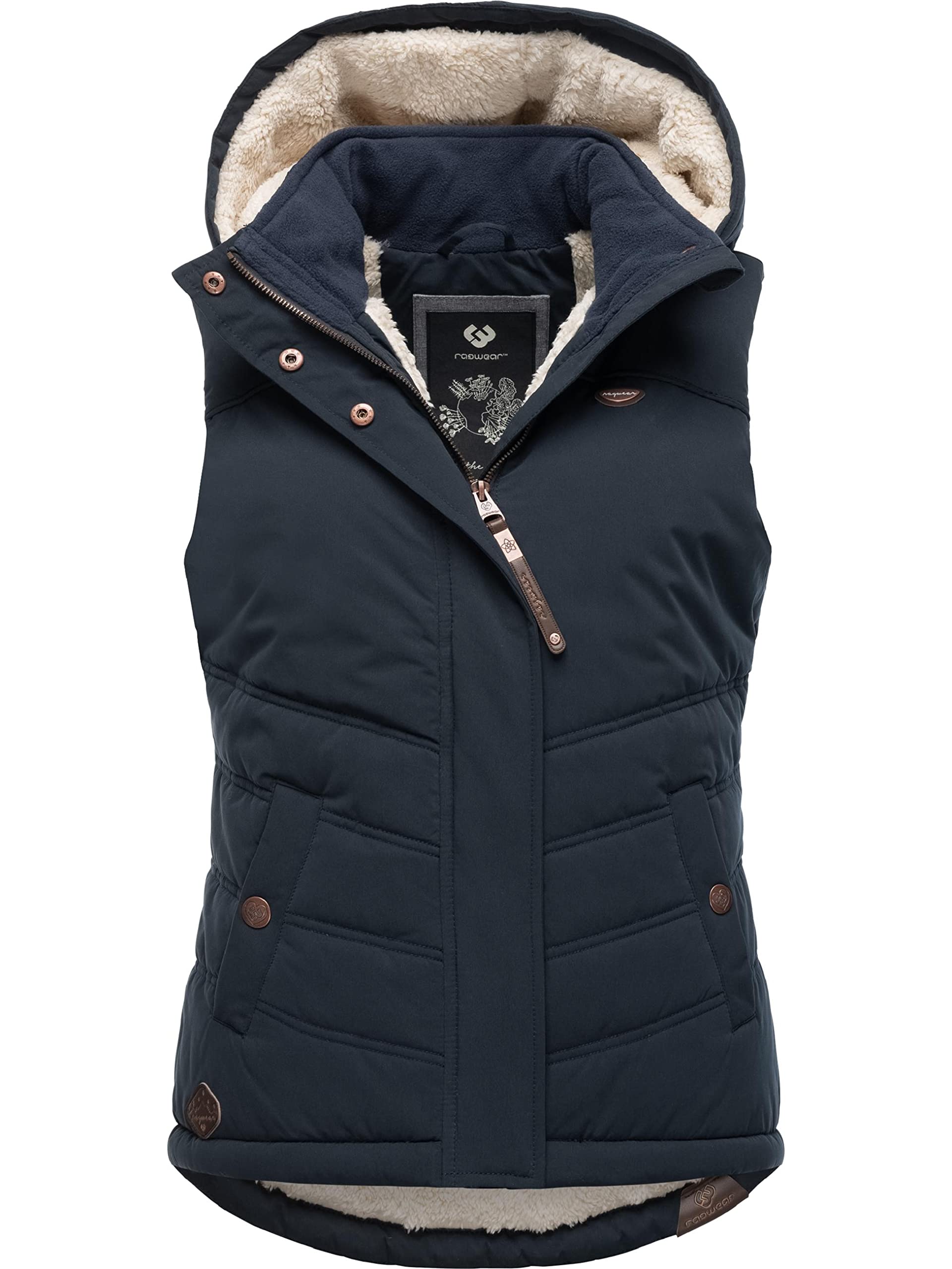 Ragwear Women's Navy22 Sleeveless Outdoor Vest Warm Winter Jacket Waterproof With Detachable Hood Hesty Intl Xs-6Xl, S