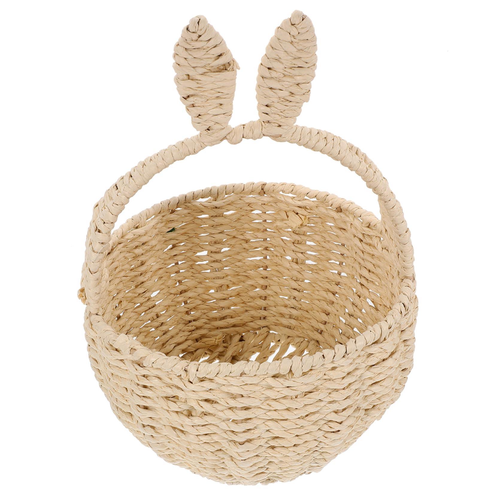 Kichvoe Flechtwerk Osterkorb Aus Stroh Handgeflochtener Runder Korb Aufbewahrungsbox Für Schreibtisch Organizer Für Kleinigkeiten Aufbewahrungskorb Für Zuhause