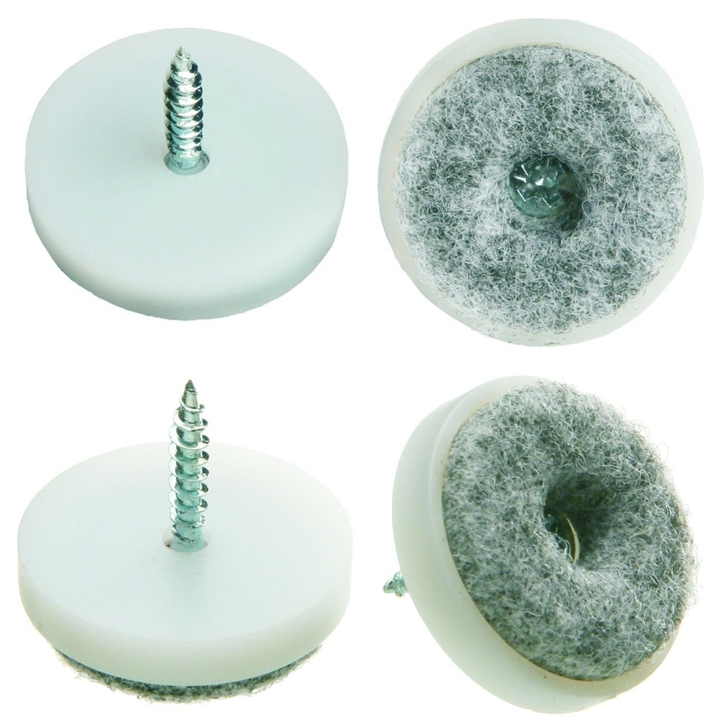 Topes de fieltro para muebles con tornillo - Ø 28 mm - de plástico/fieltro / deslizador de muebles