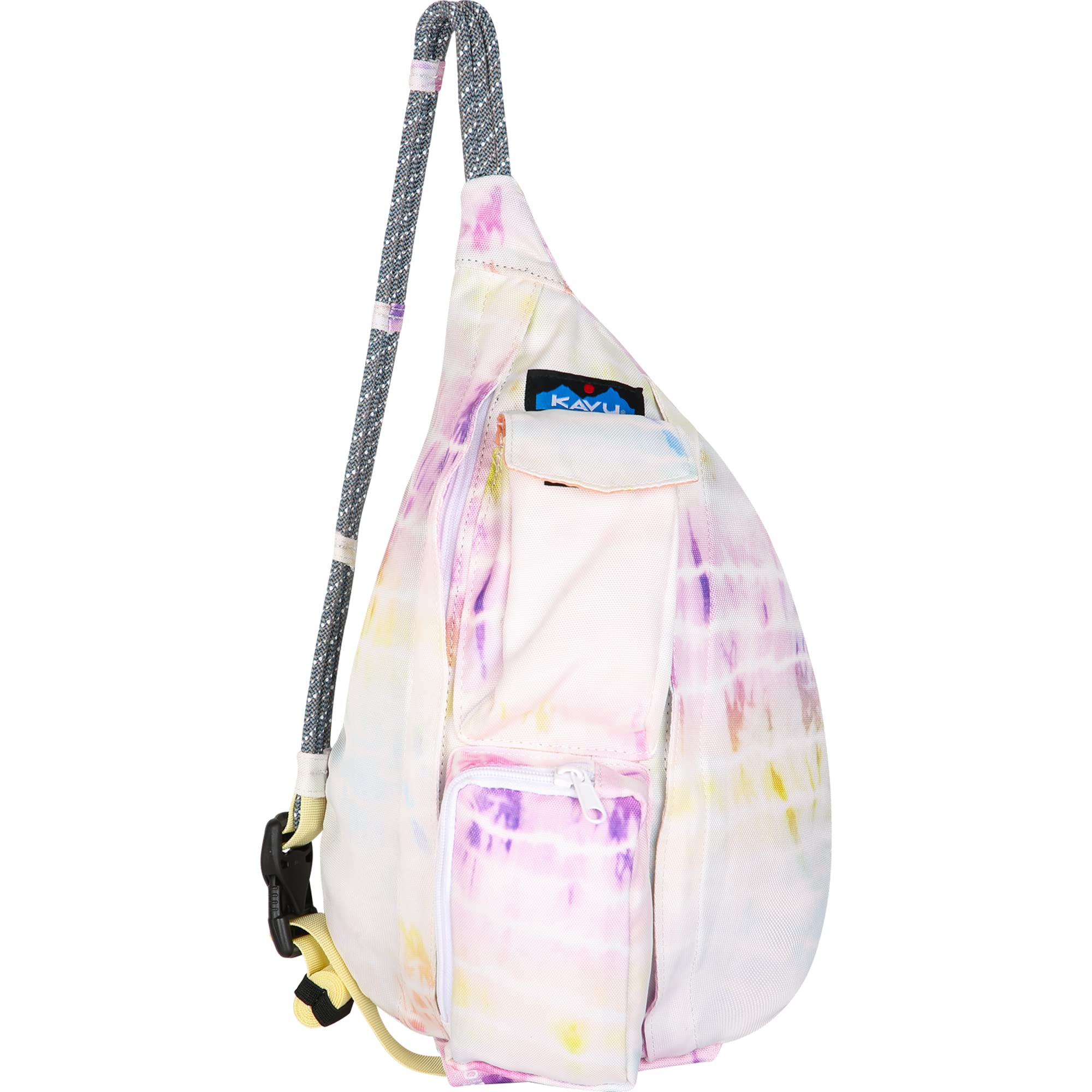 KAVU Mini Rope Sling Pack with Adjustable Rope Shoulder Strap - Rainbow Dye